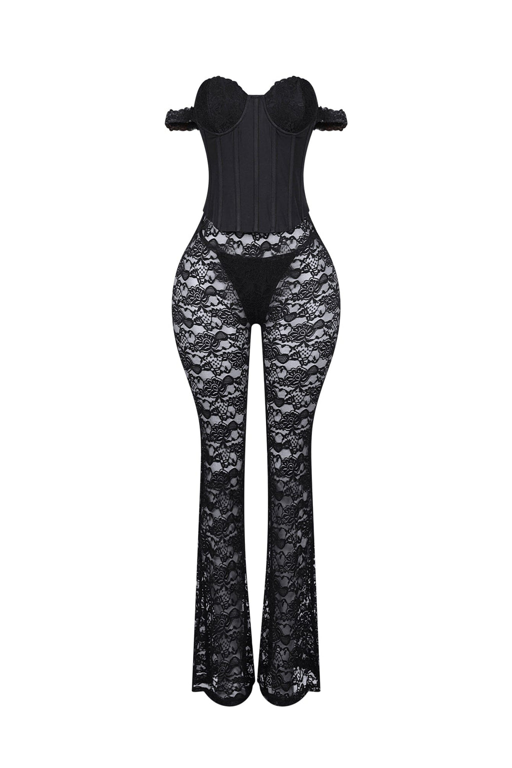 Light Up The Night Lace Corset Jumpsuit