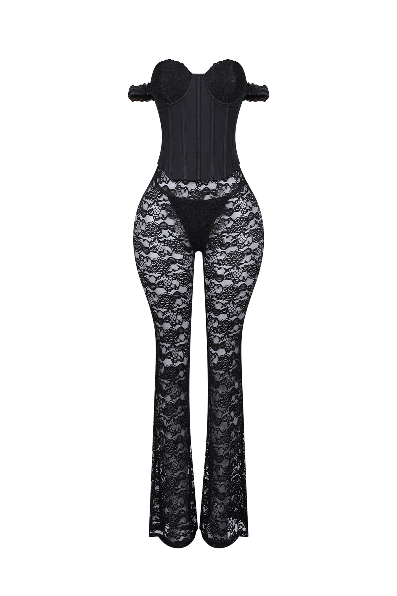 Light Up The Night Lace Corset Jumpsuit