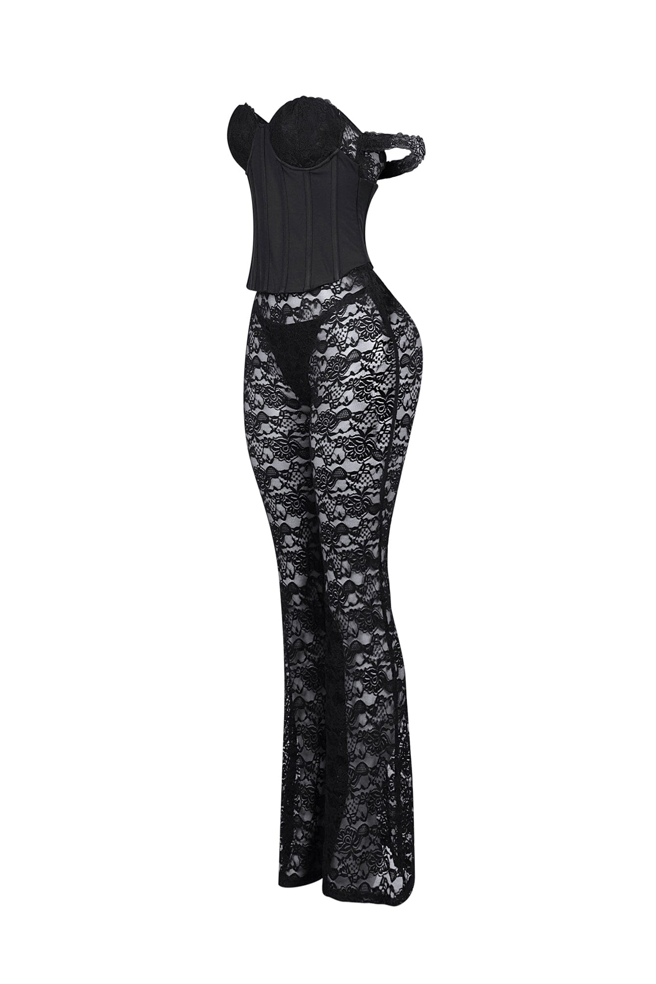 Light Up The Night Lace Corset Jumpsuit