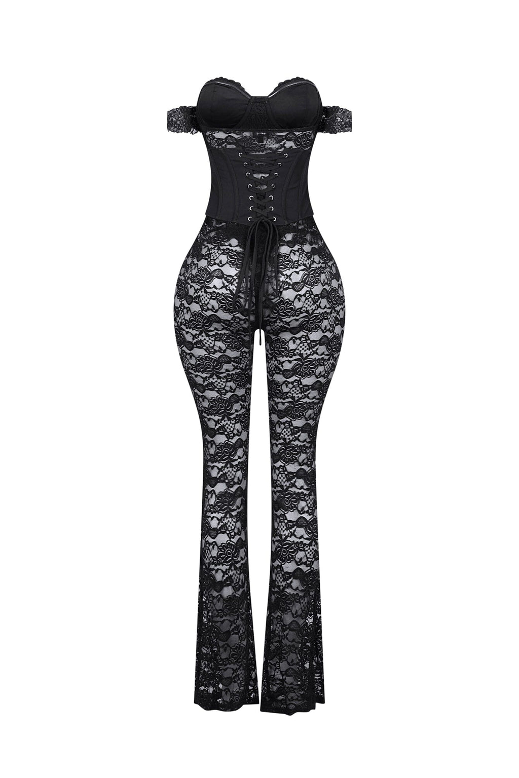 Light Up The Night Lace Corset Jumpsuit