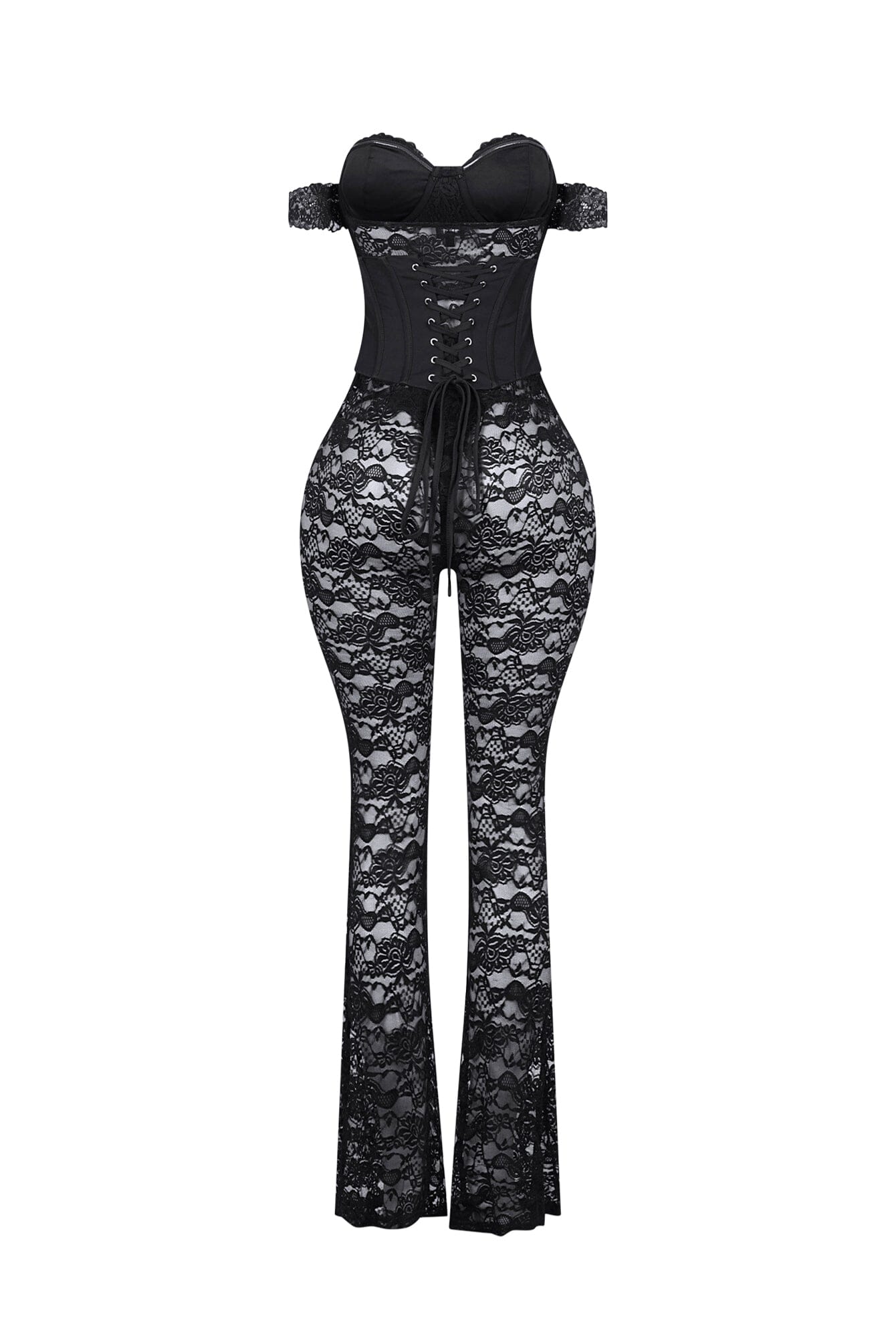 Light Up The Night Lace Corset Jumpsuit