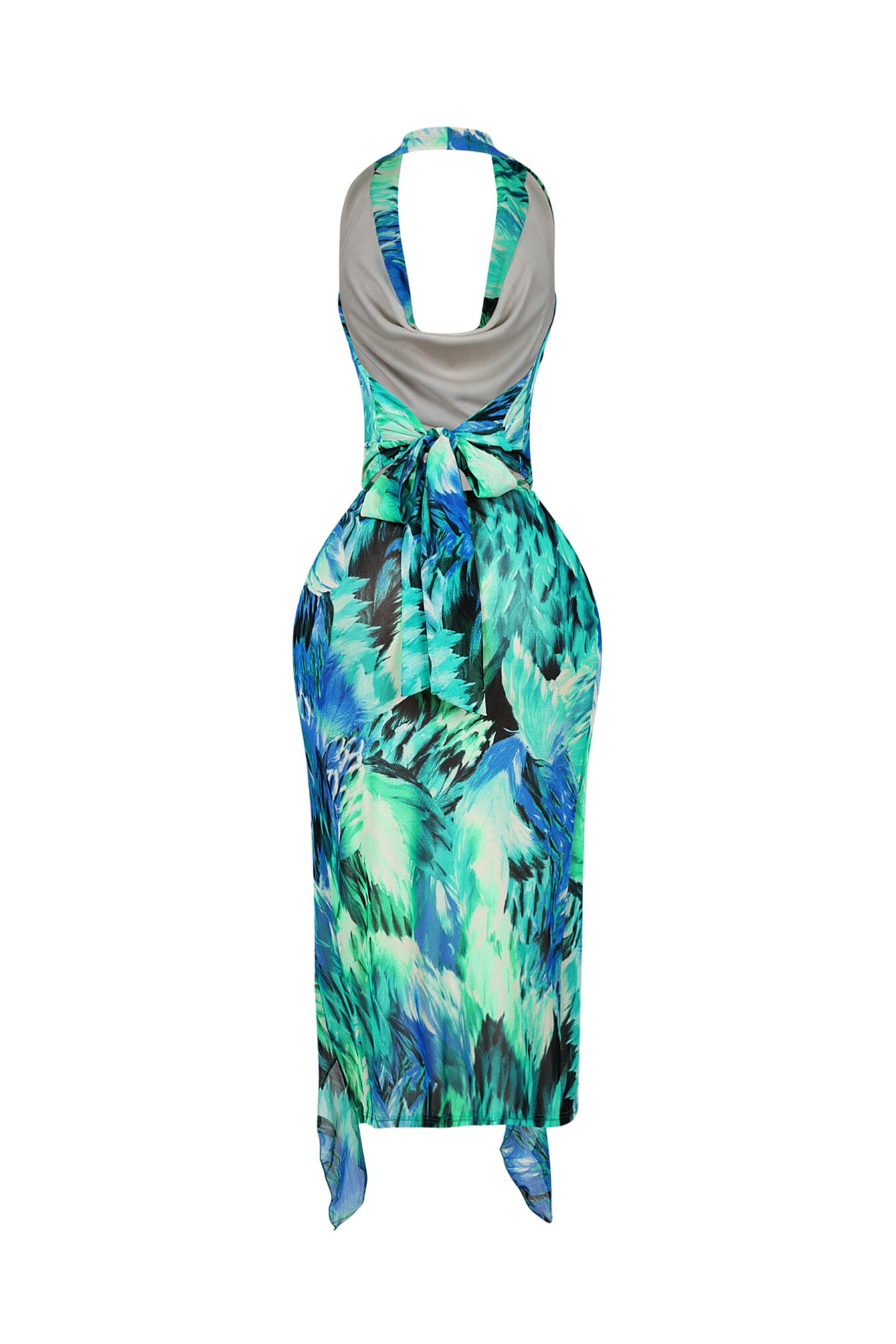Panama Mesh Print Halter Top & Skirt SET