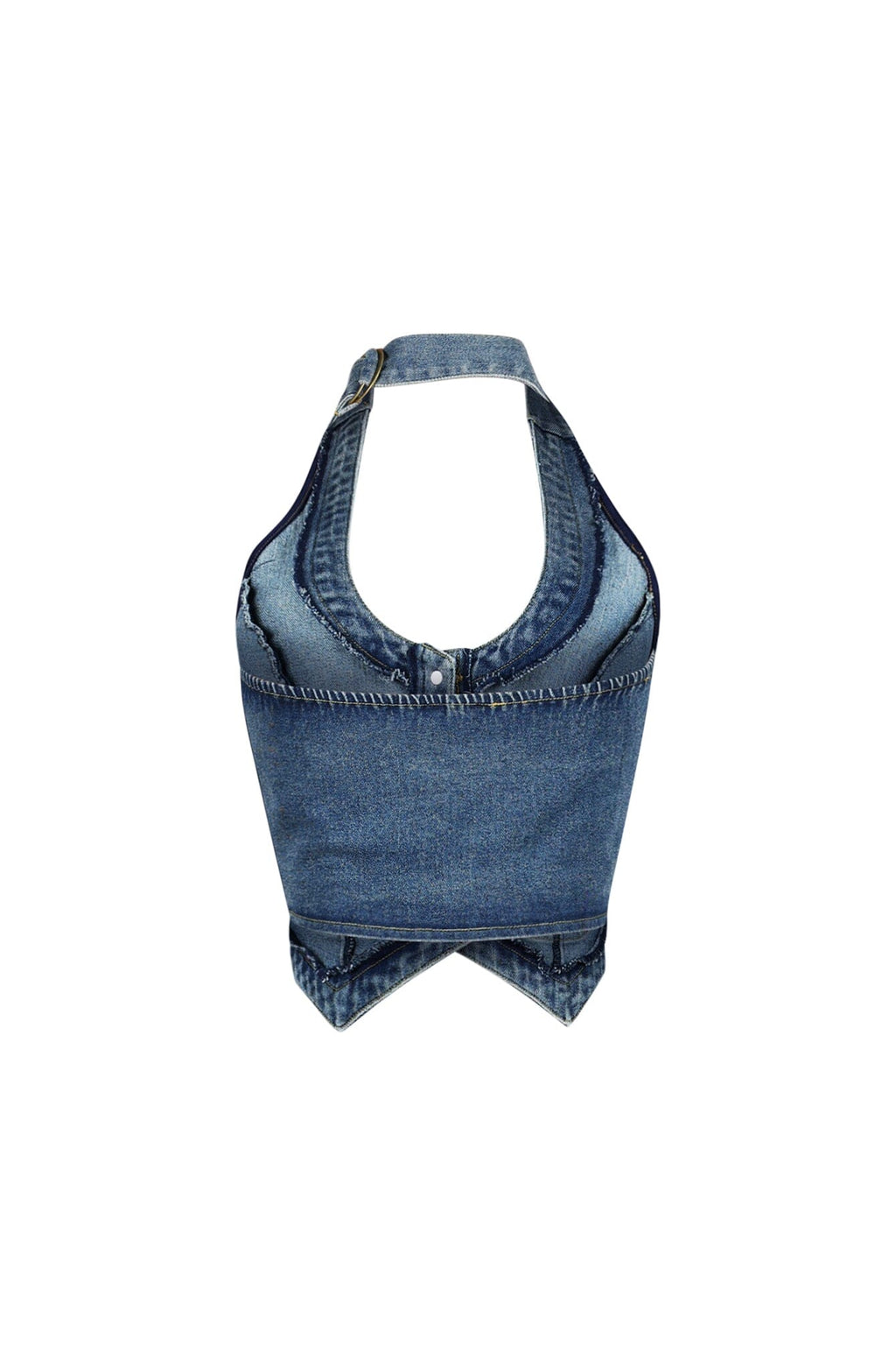 Your Signature Denim Vest Halter Top