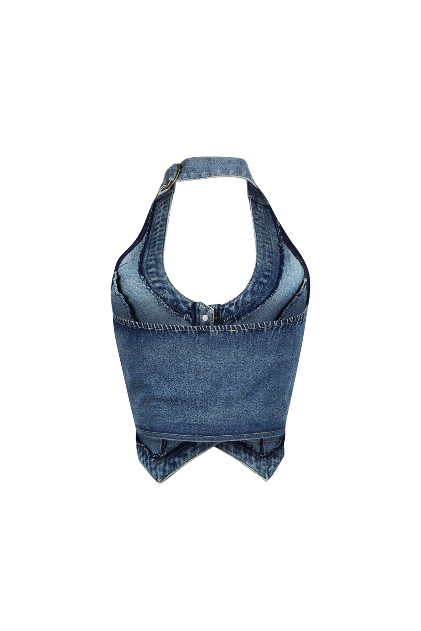 Your Signature Denim Vest Halter Top