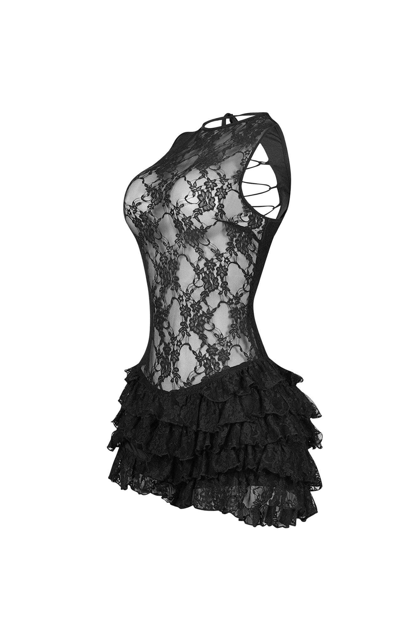 Kissloop Lace Halter Mini Dress