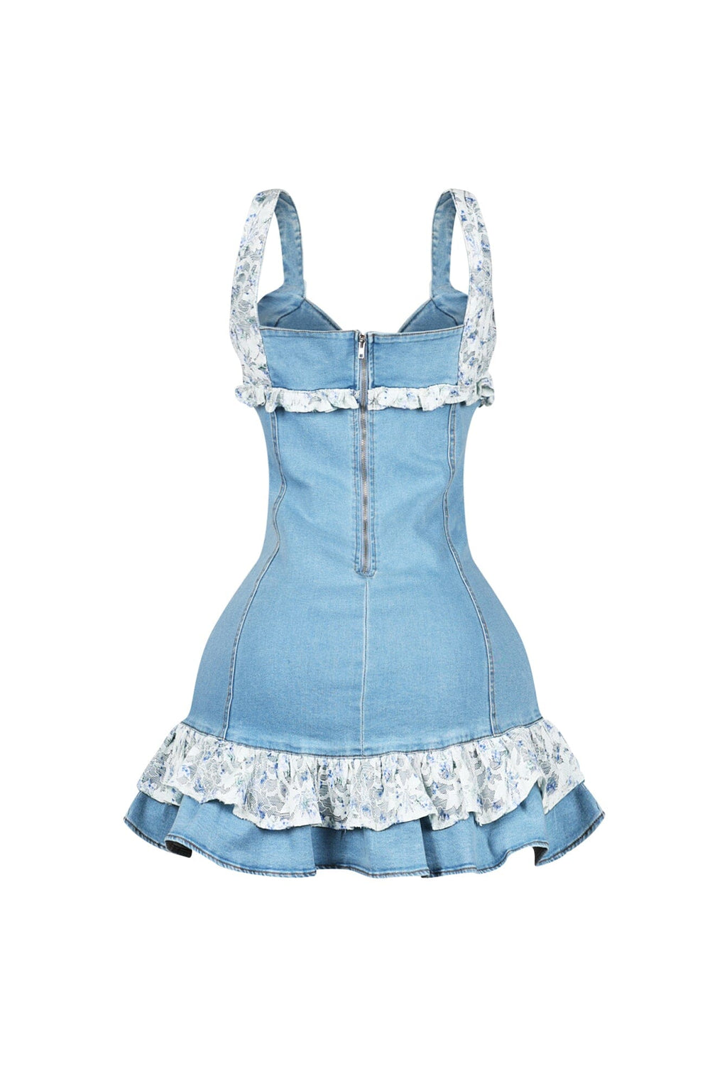 Lace Ember Denim Mini Dress