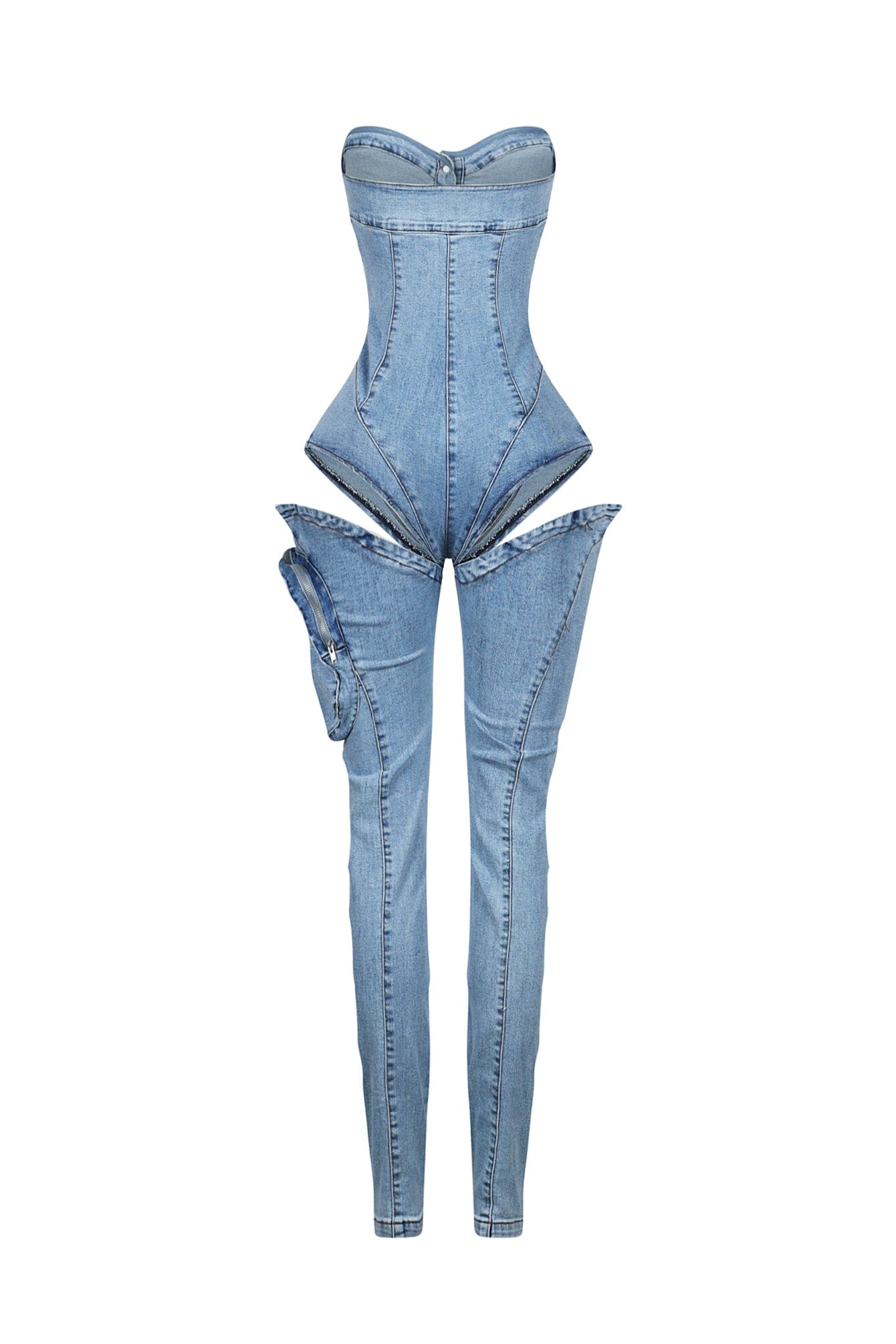 Step into Heat Cutout Denim Jumpsuit