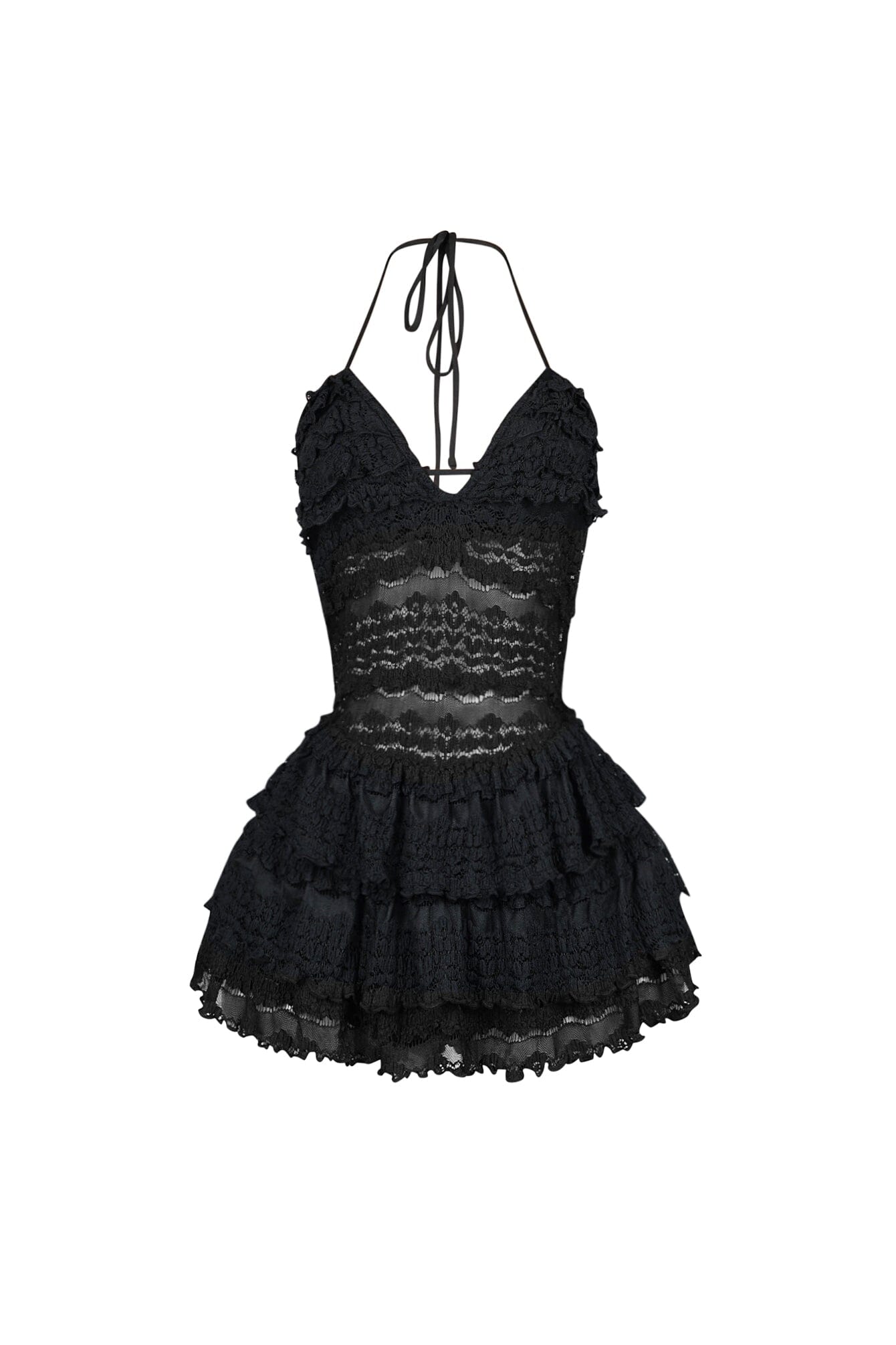 Teaseflow Lace Ruffle Mini Dress
