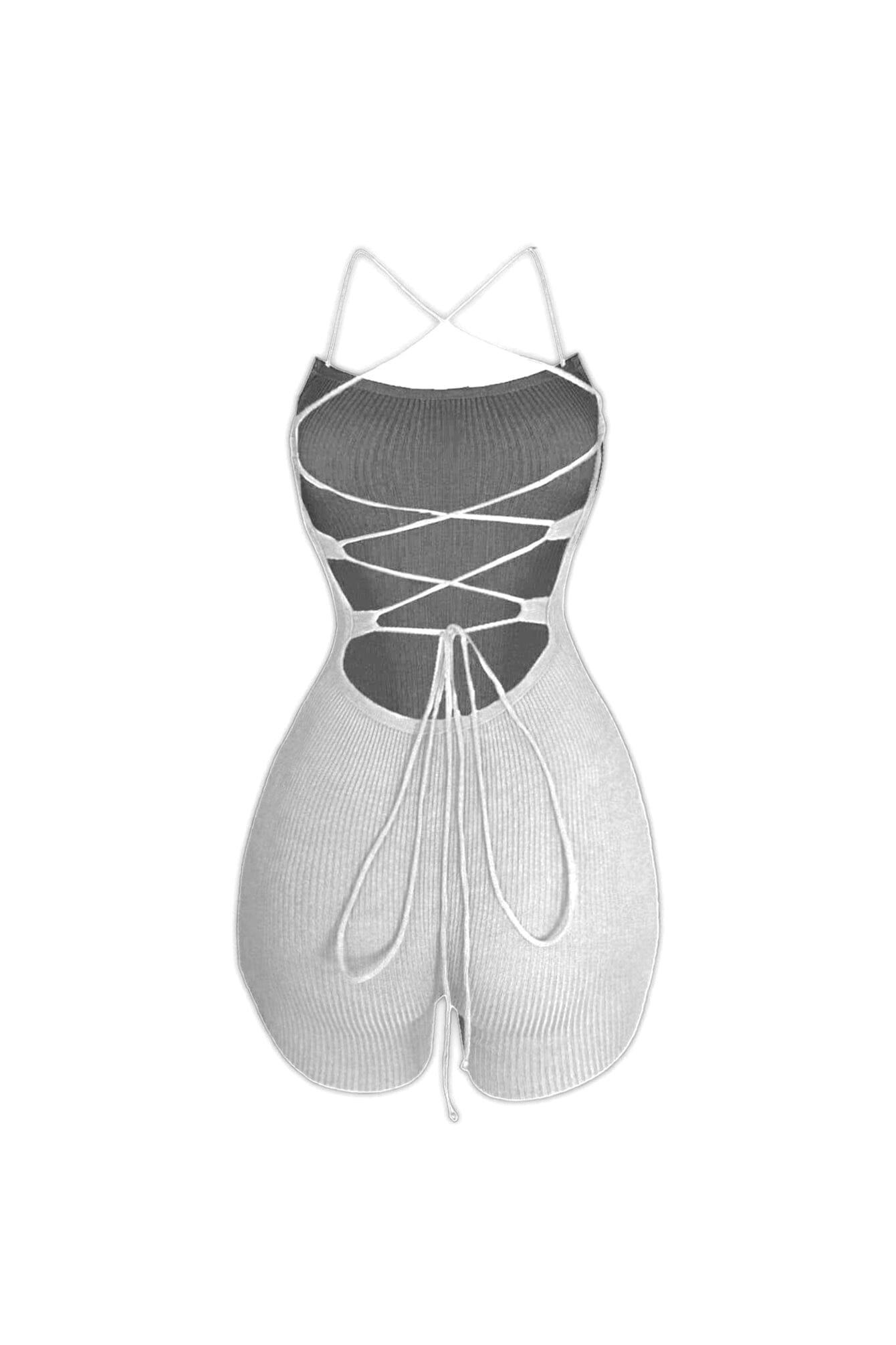 On the Move Ribbed Tank Strappy Romper