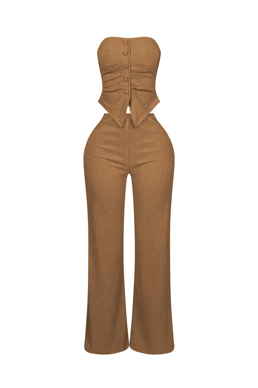 Imari Button Detail Tube Top & Pants SET