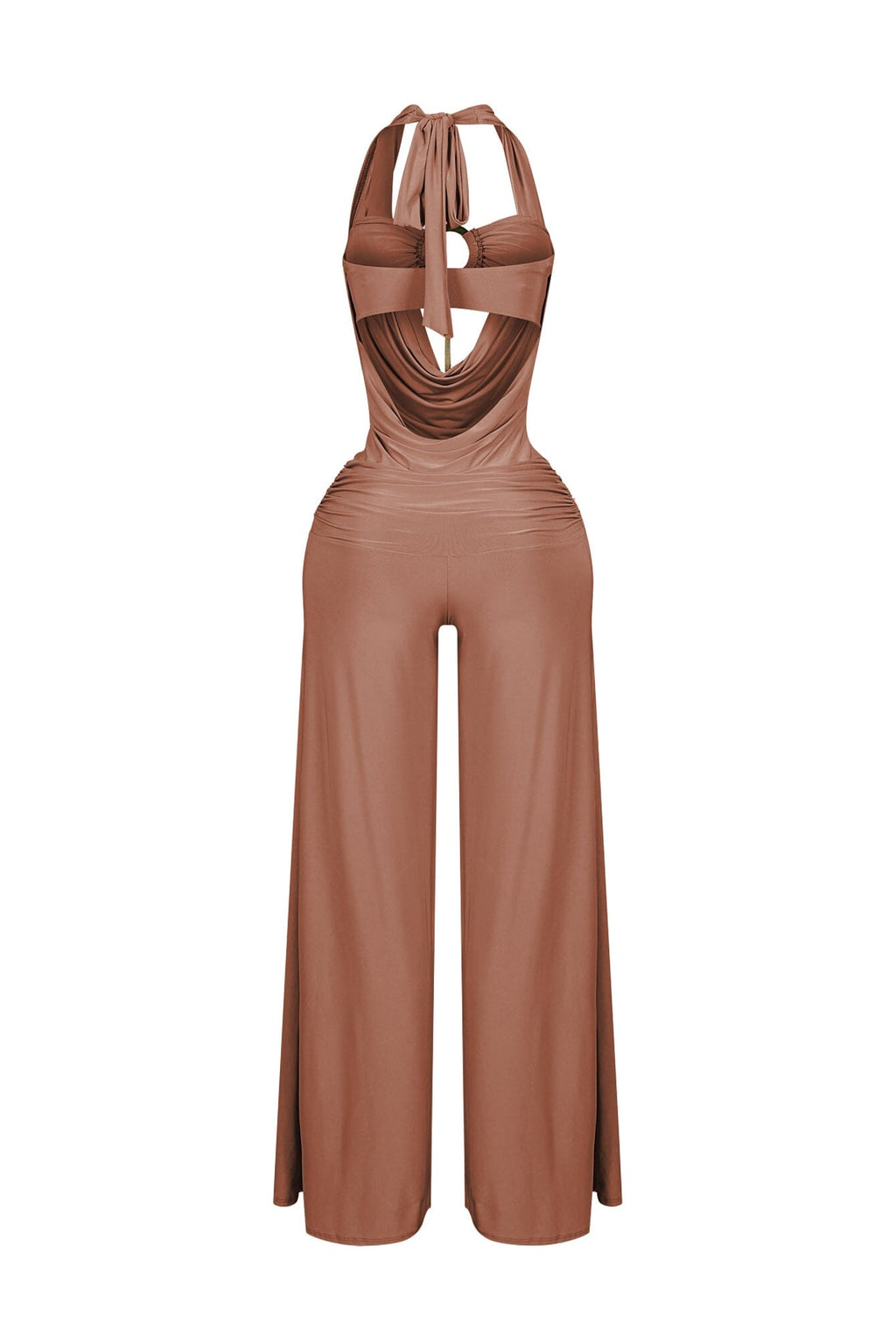 Plunge Cowl Neck Jumpsuit with Tube Top