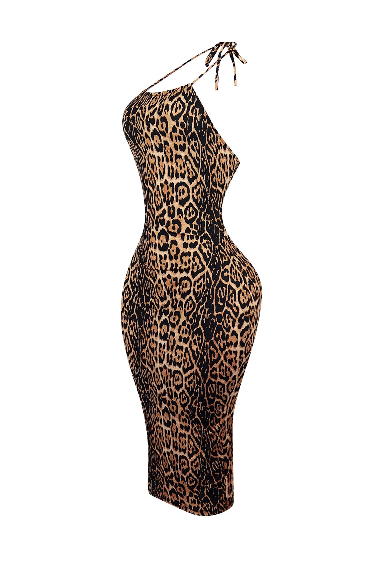 Wild Babe Print Halter Midi Dress