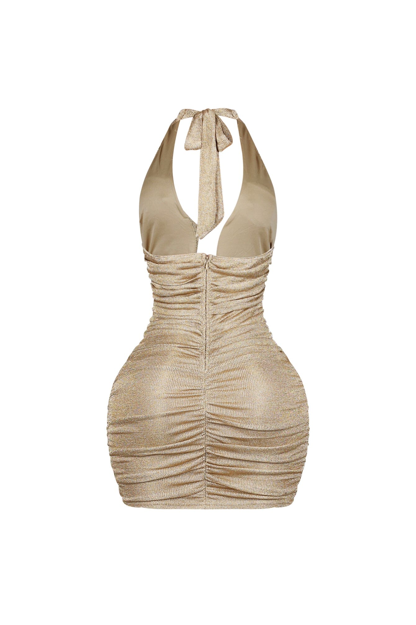 Voltique Metallic Halter Mini Dress