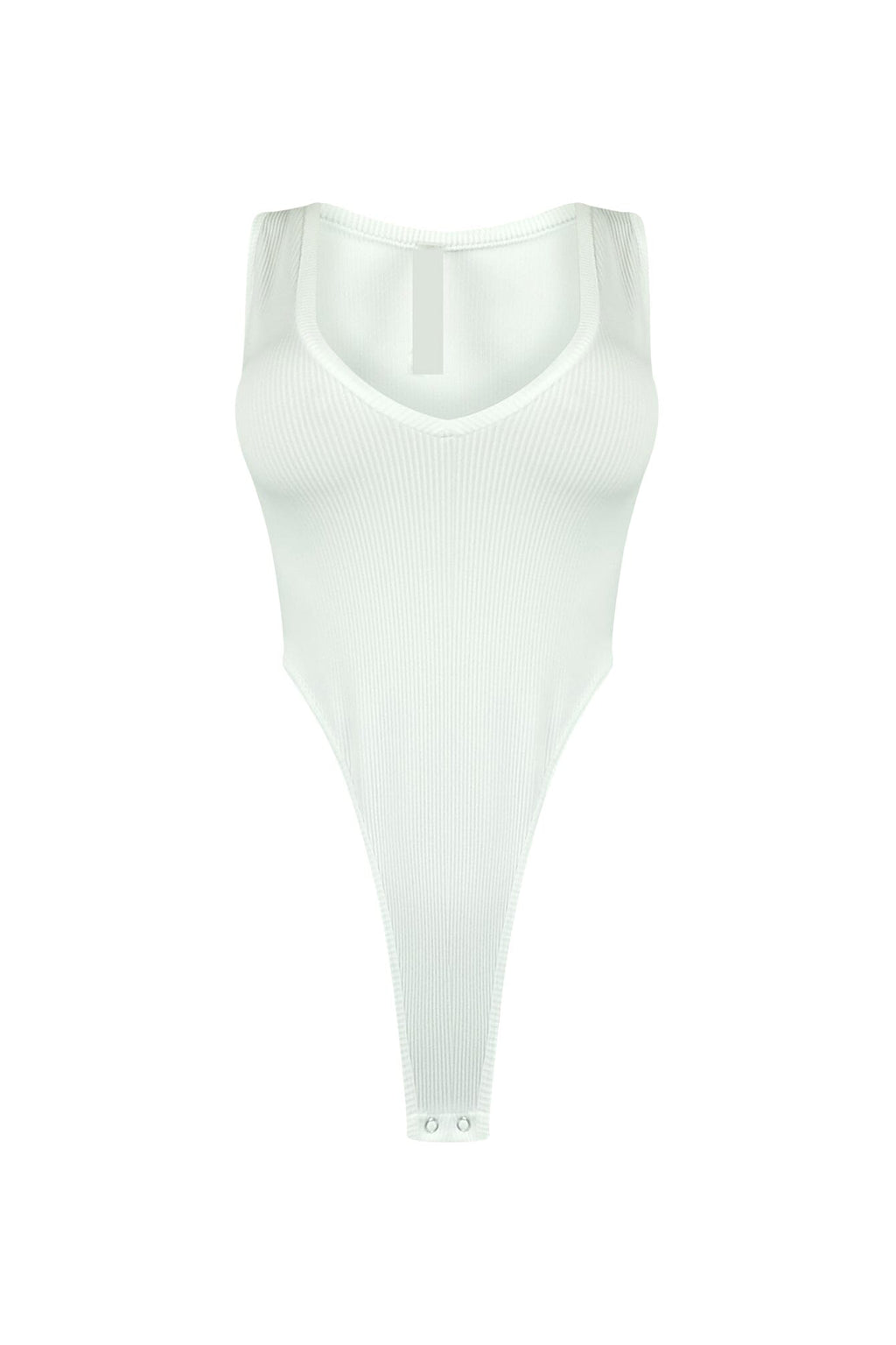 Janice Ribbed V Neck Bodysuit