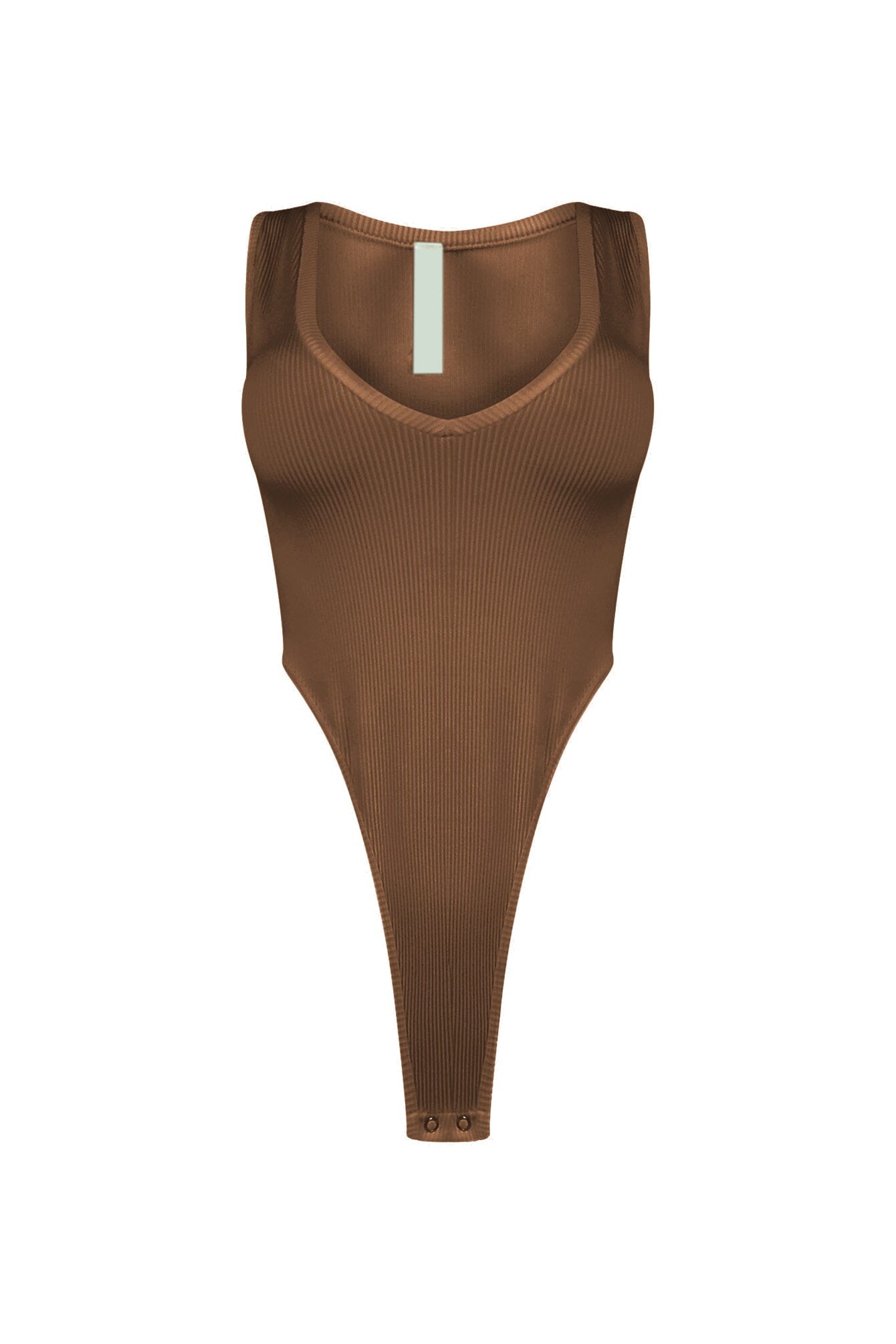 Janice Ribbed V Neck Bodysuit