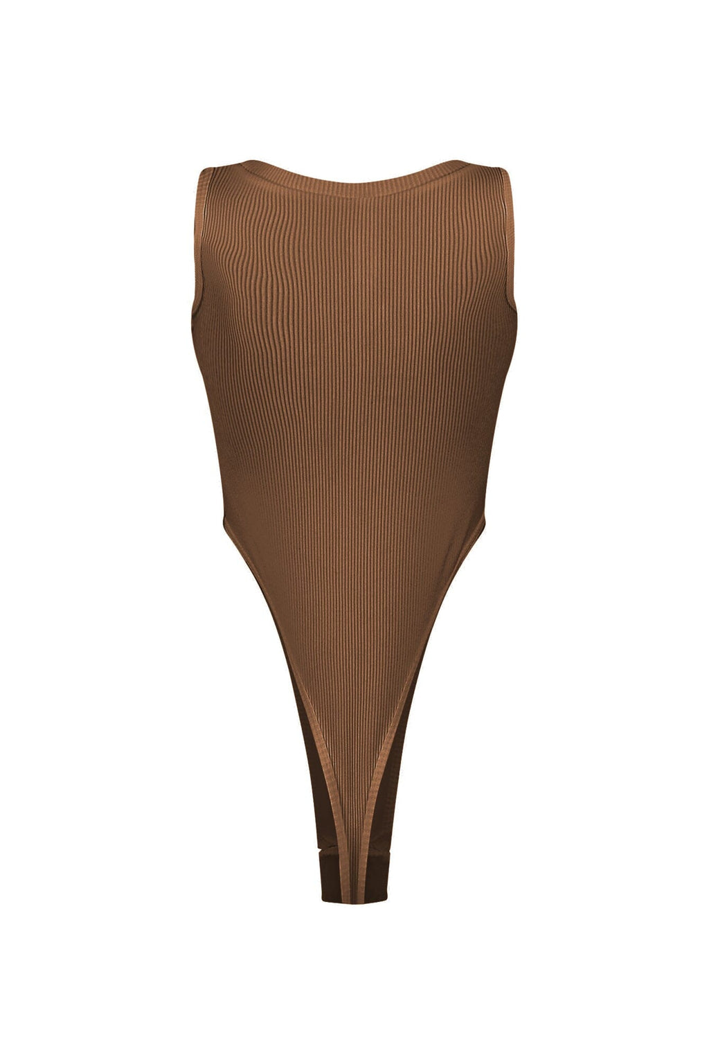 Janice Ribbed V Neck Bodysuit