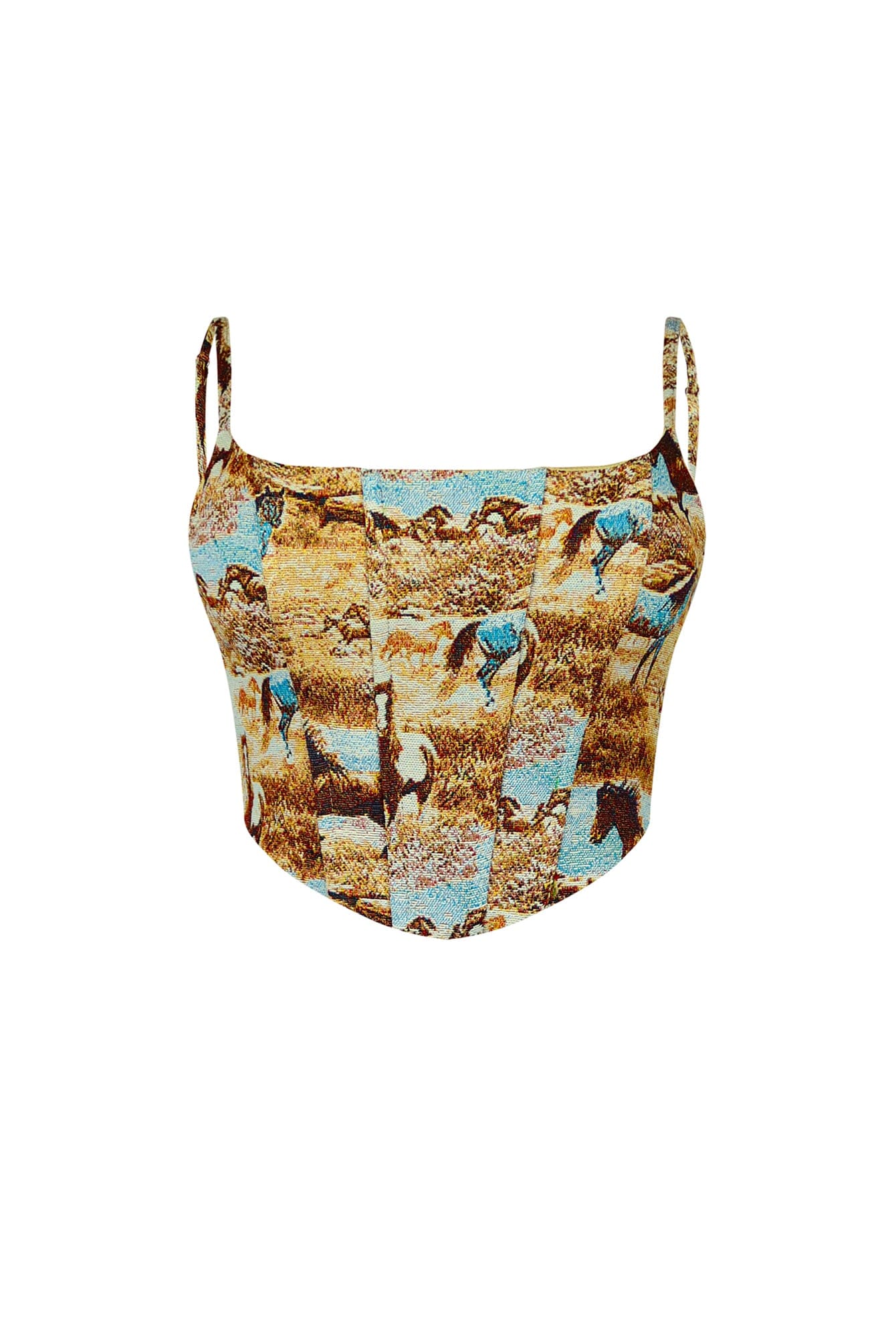 Stallion Print Corset Crop Top