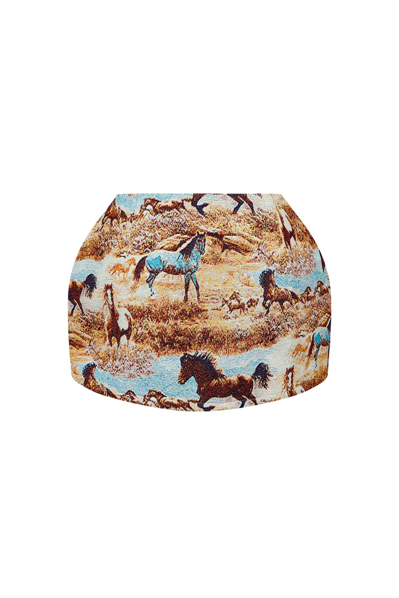 Stallion Print Mini Skirt