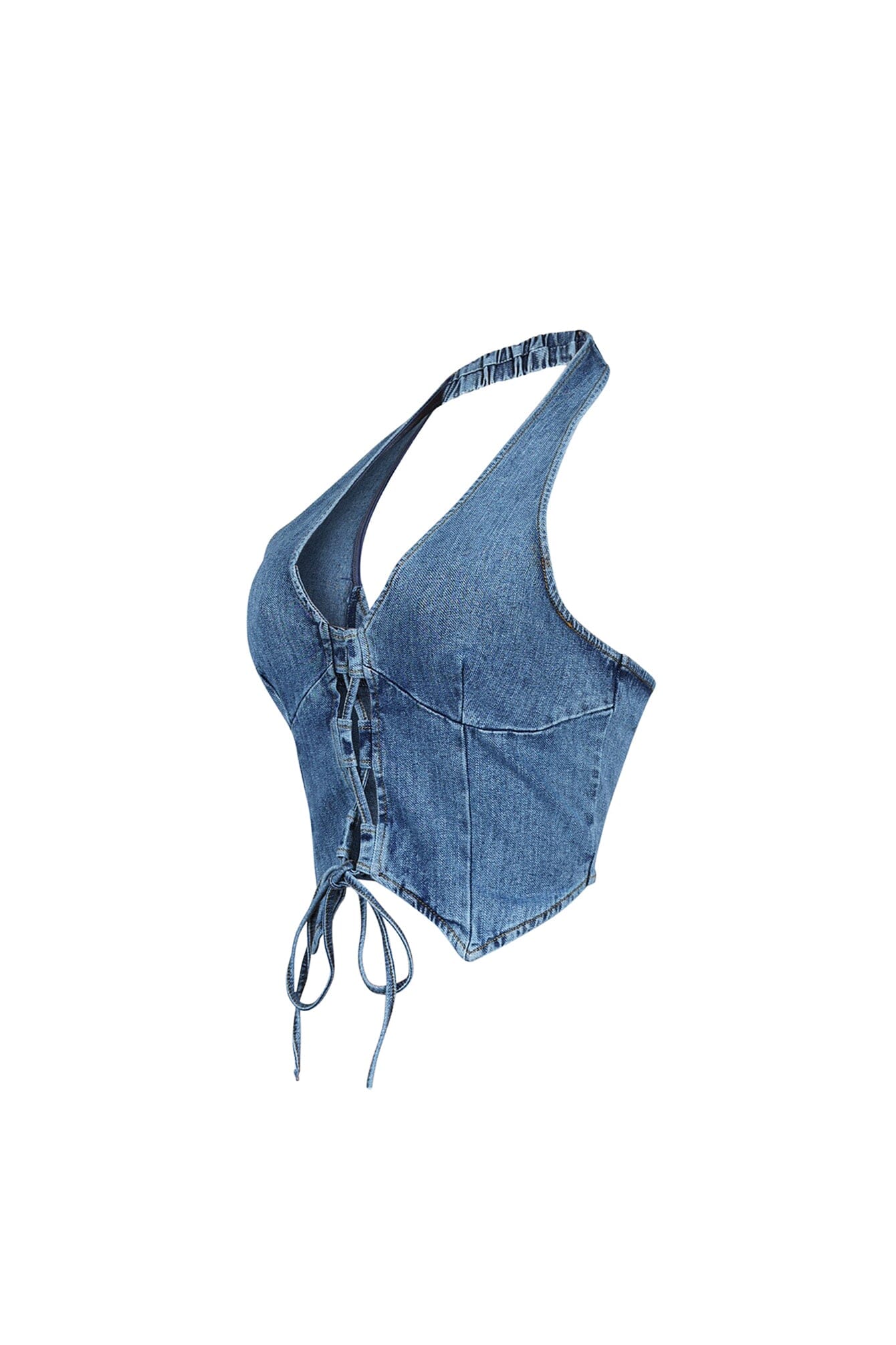Vivienne Denim Lace Up Vest