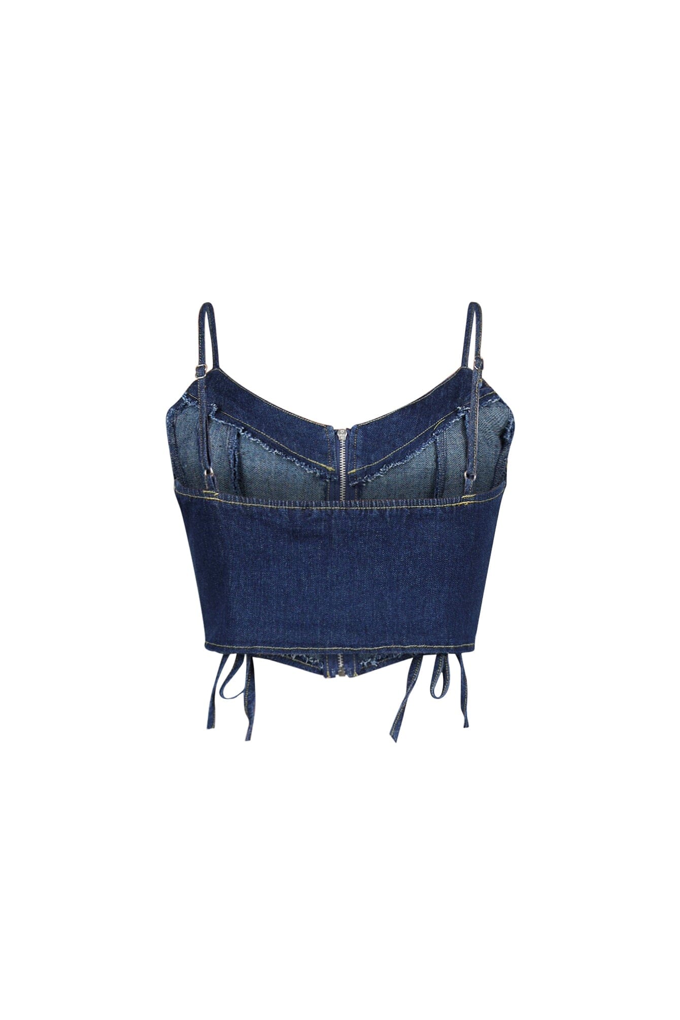 Sidekick Lace Up Denim Bustier Top