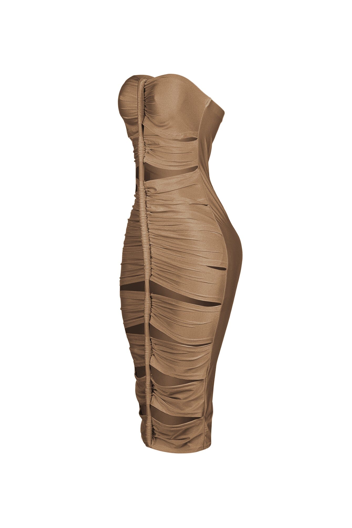 Tube Roll Cutout Midi Dress