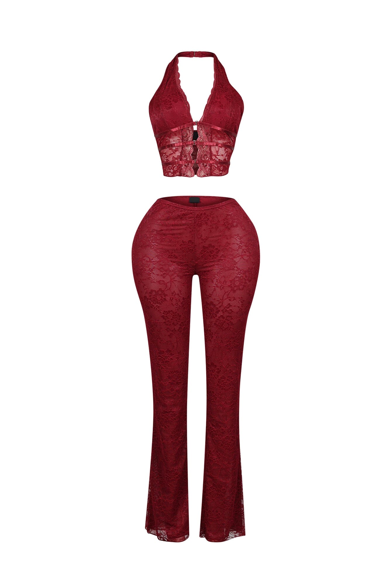 Backstage Lace Halter Top & Pants SET