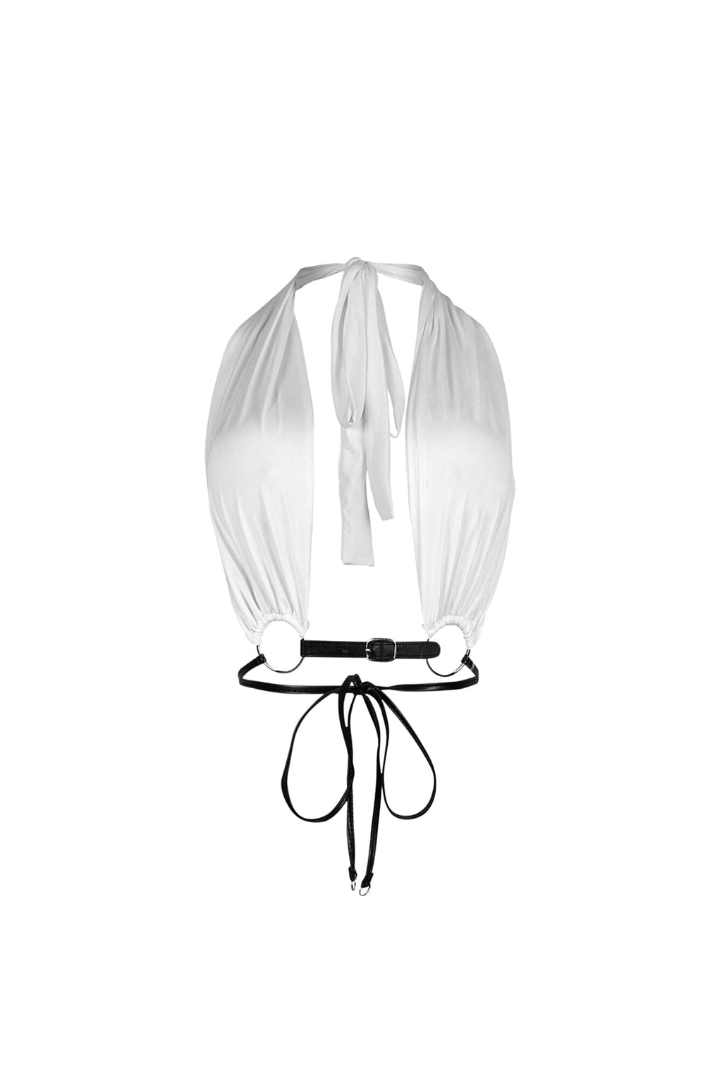 Locked in Leather Strap Halter Top