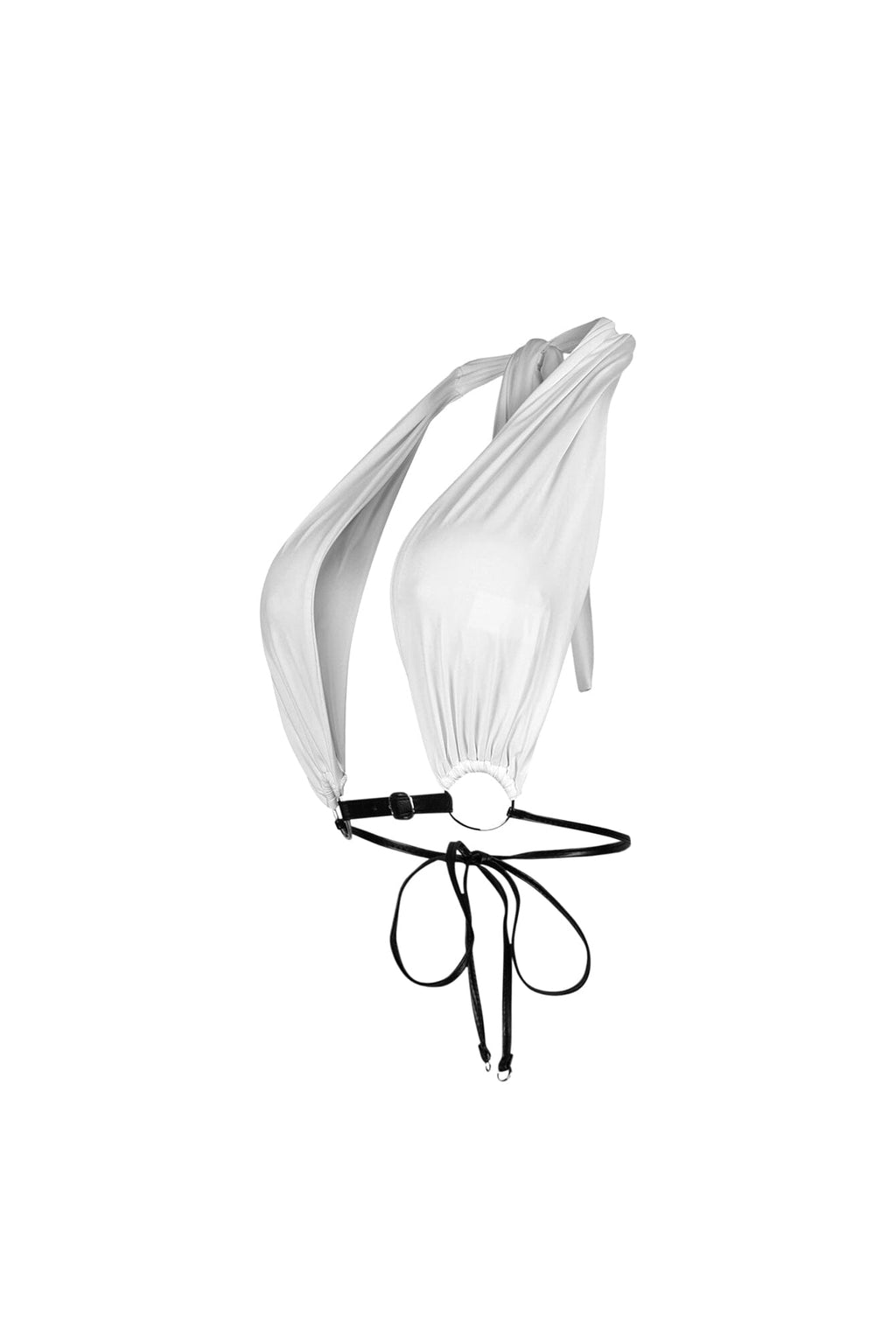 Locked in Leather Strap Halter Top