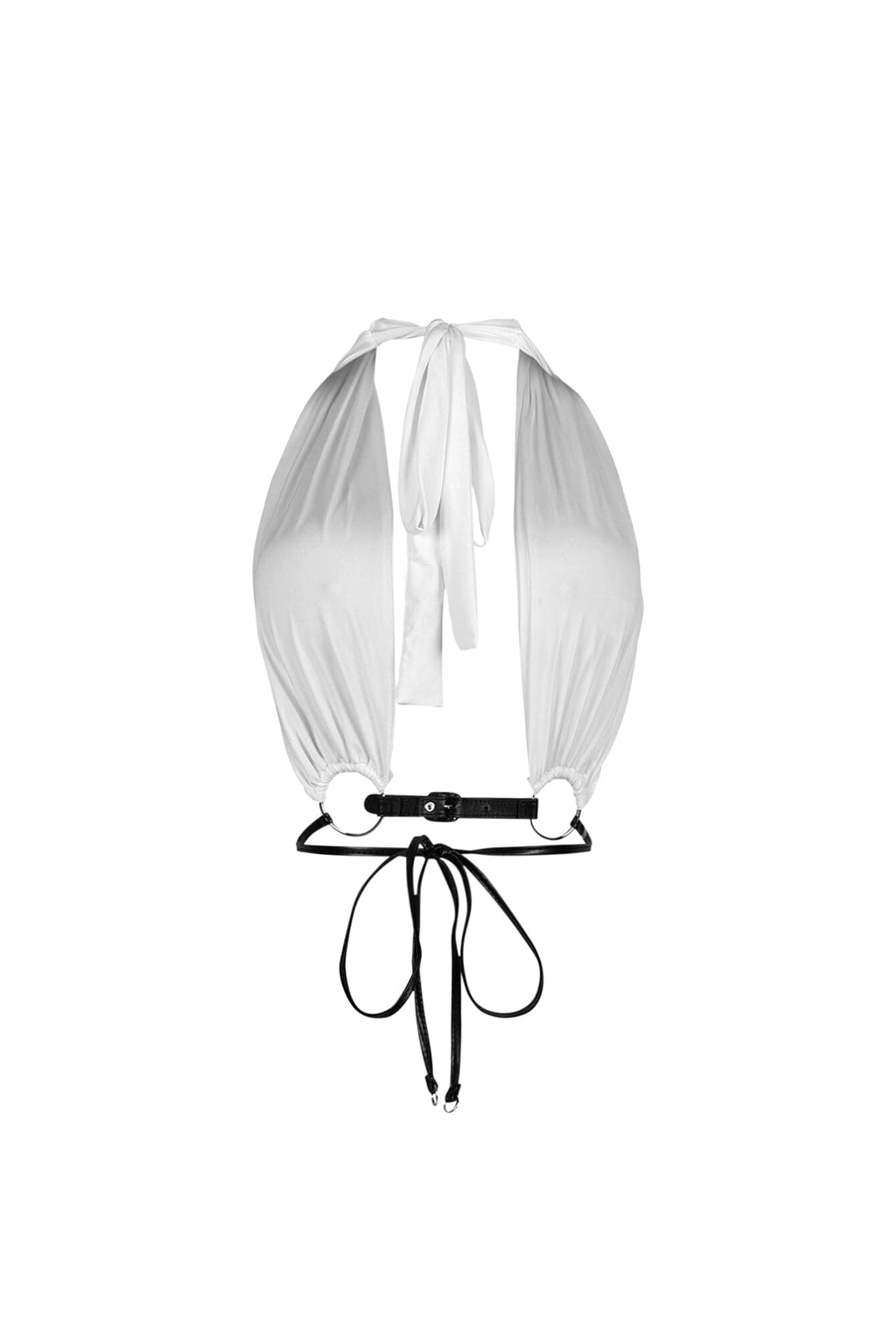 Locked in Leather Strap Halter Top