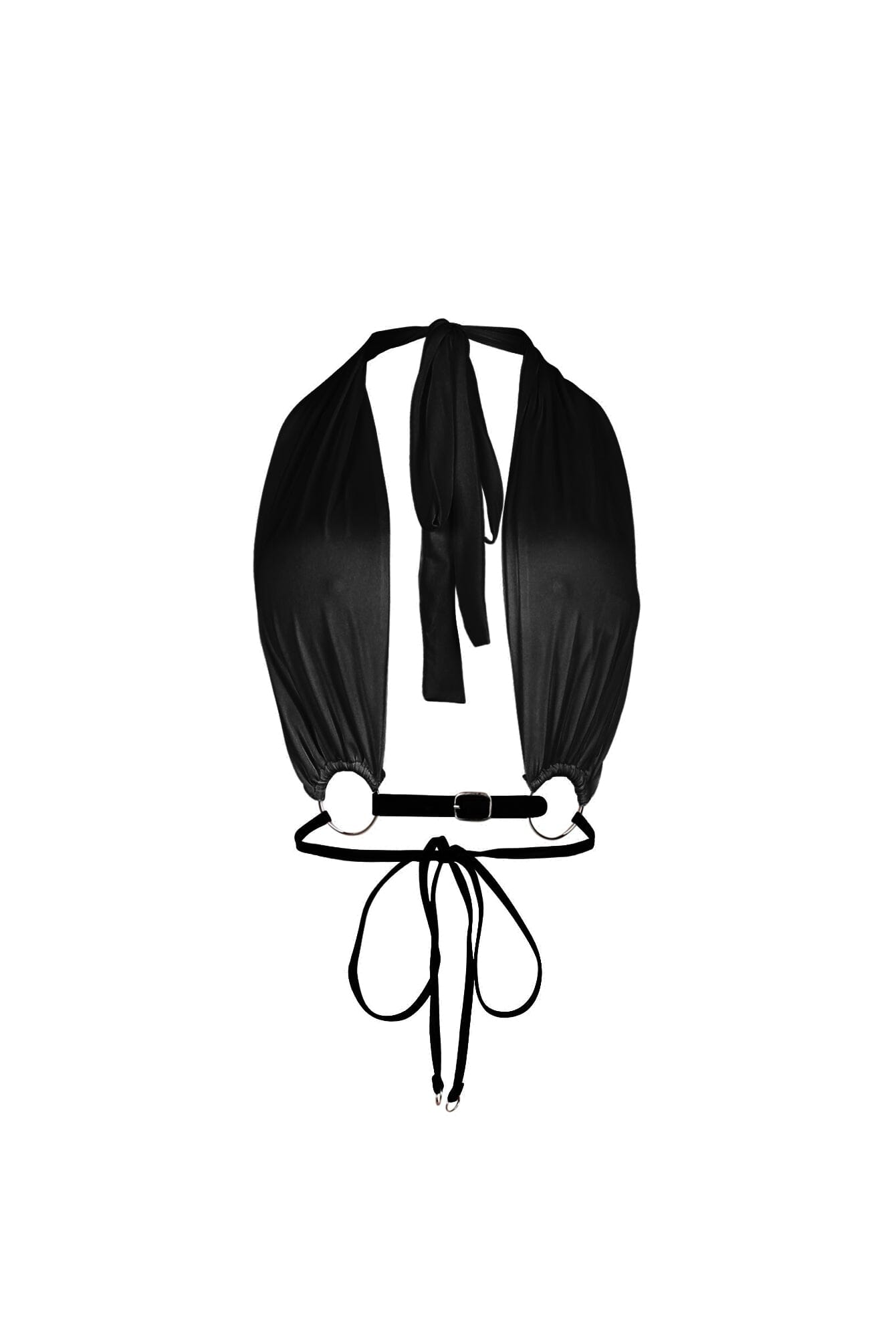 Locked in Leather Strap Halter Top