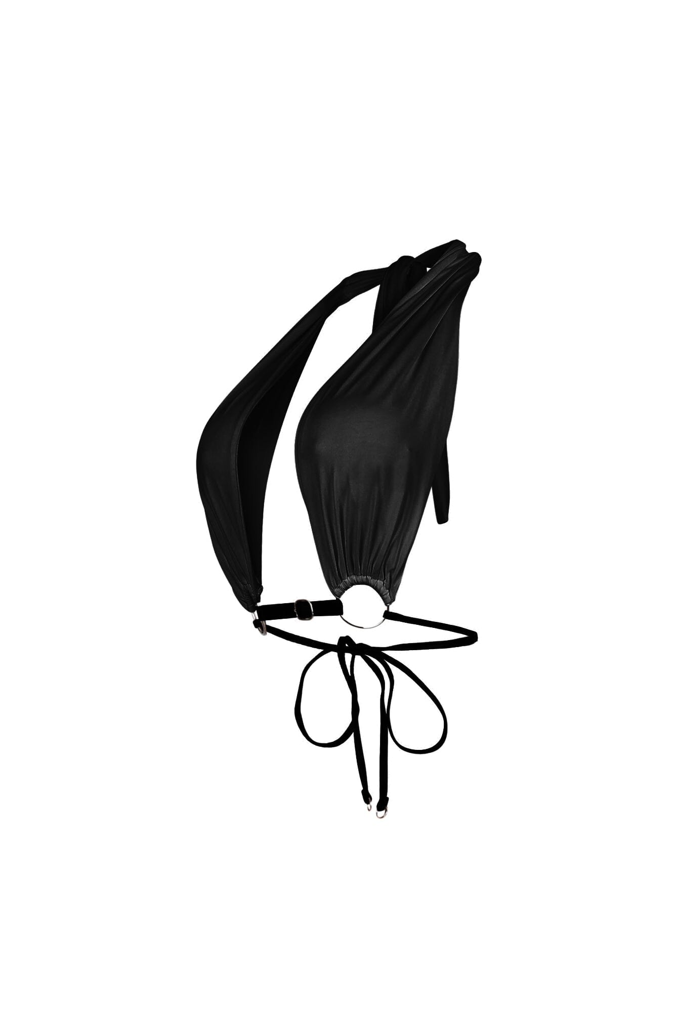 Locked in Leather Strap Halter Top