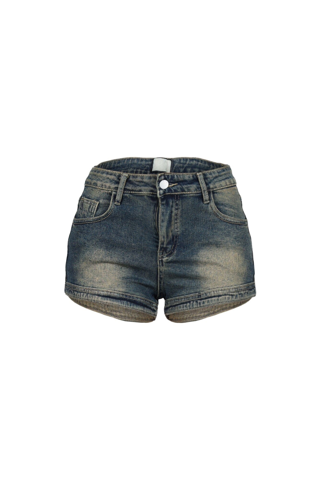 Z-Back Washed Denim Micro Shorts