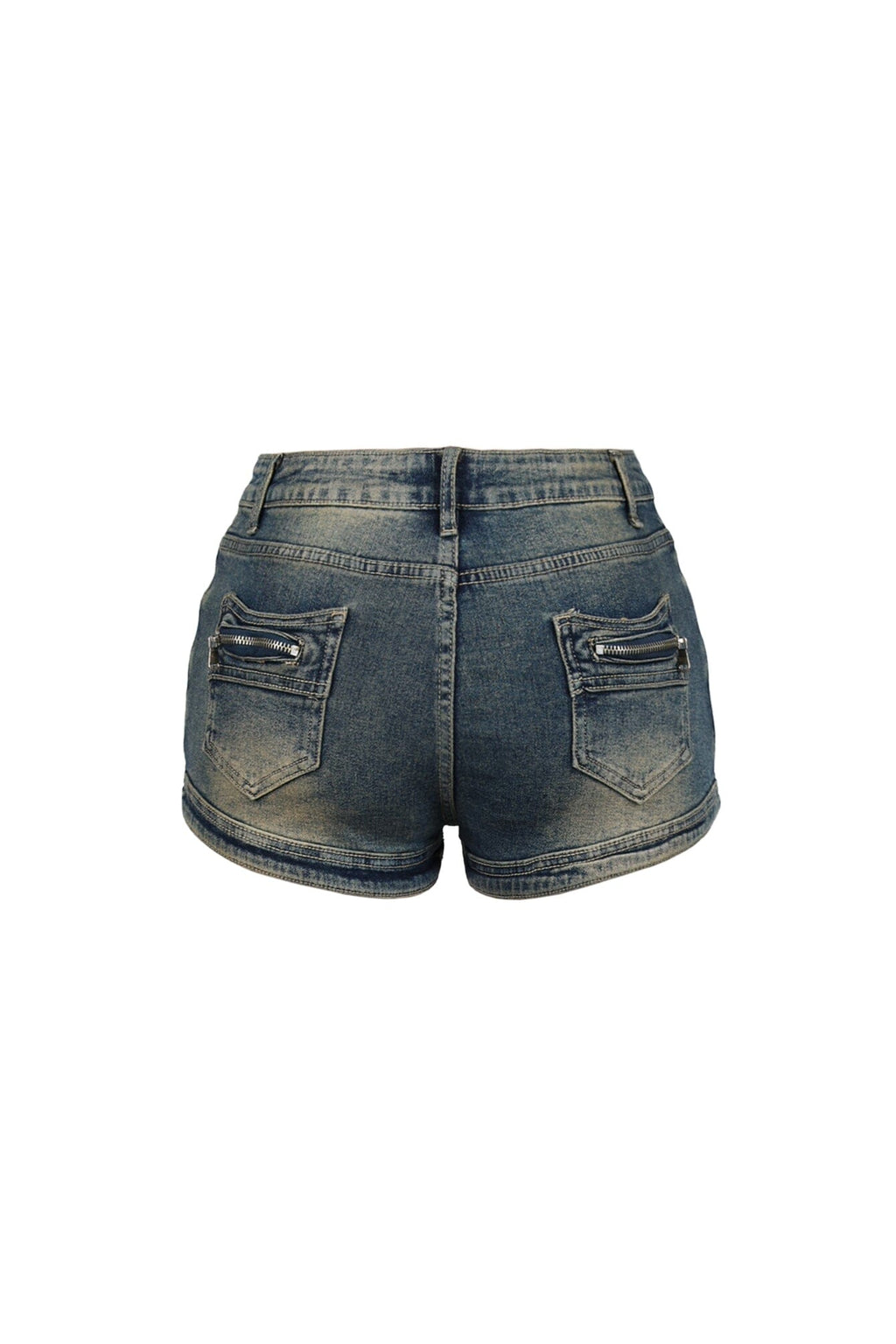 Z-Back Washed Denim Micro Shorts