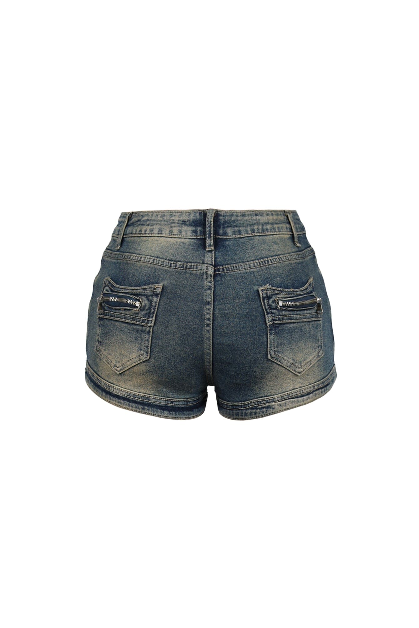 Z-Back Washed Denim Micro Shorts