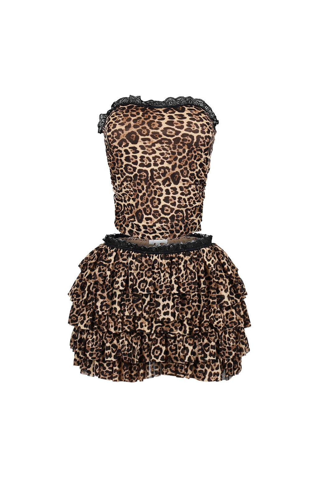 Instinct Leopard Mesh Top & Shorts SET