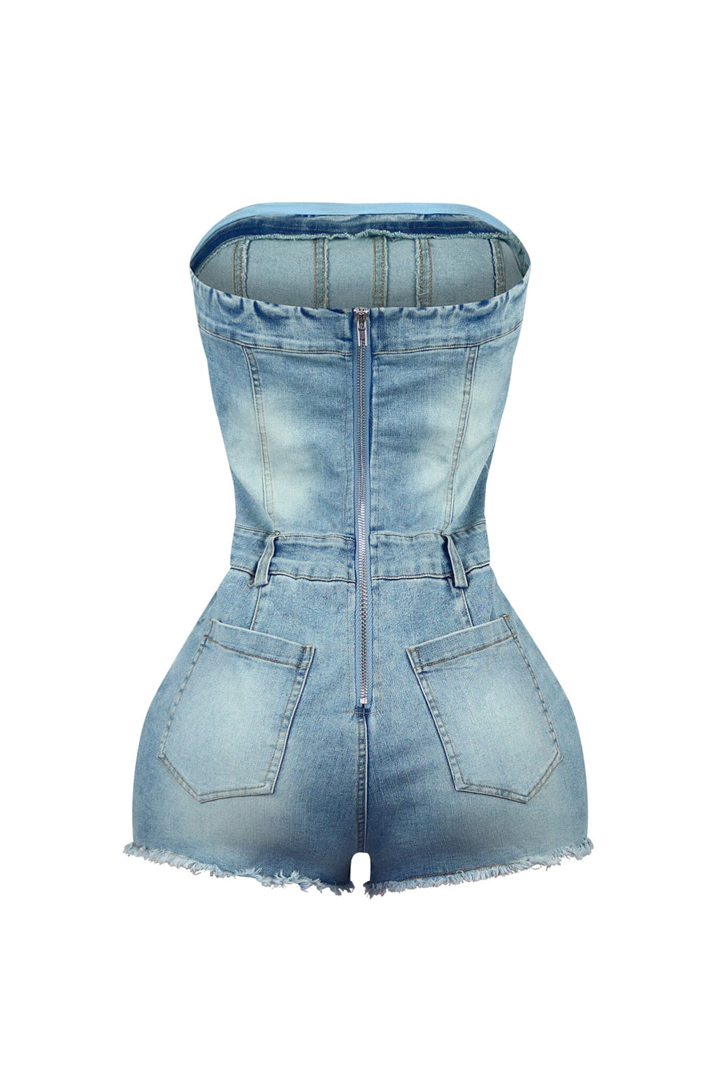 Rock Out Cross Denim Tube Romper
