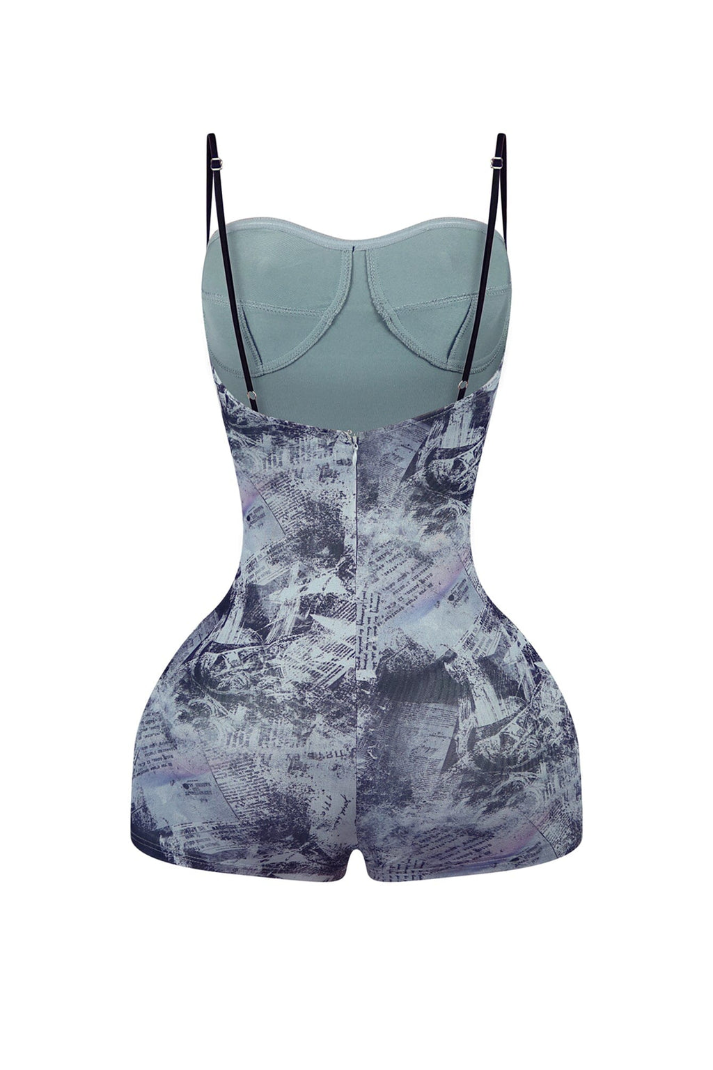 Half Mine Newspaper Print Romper