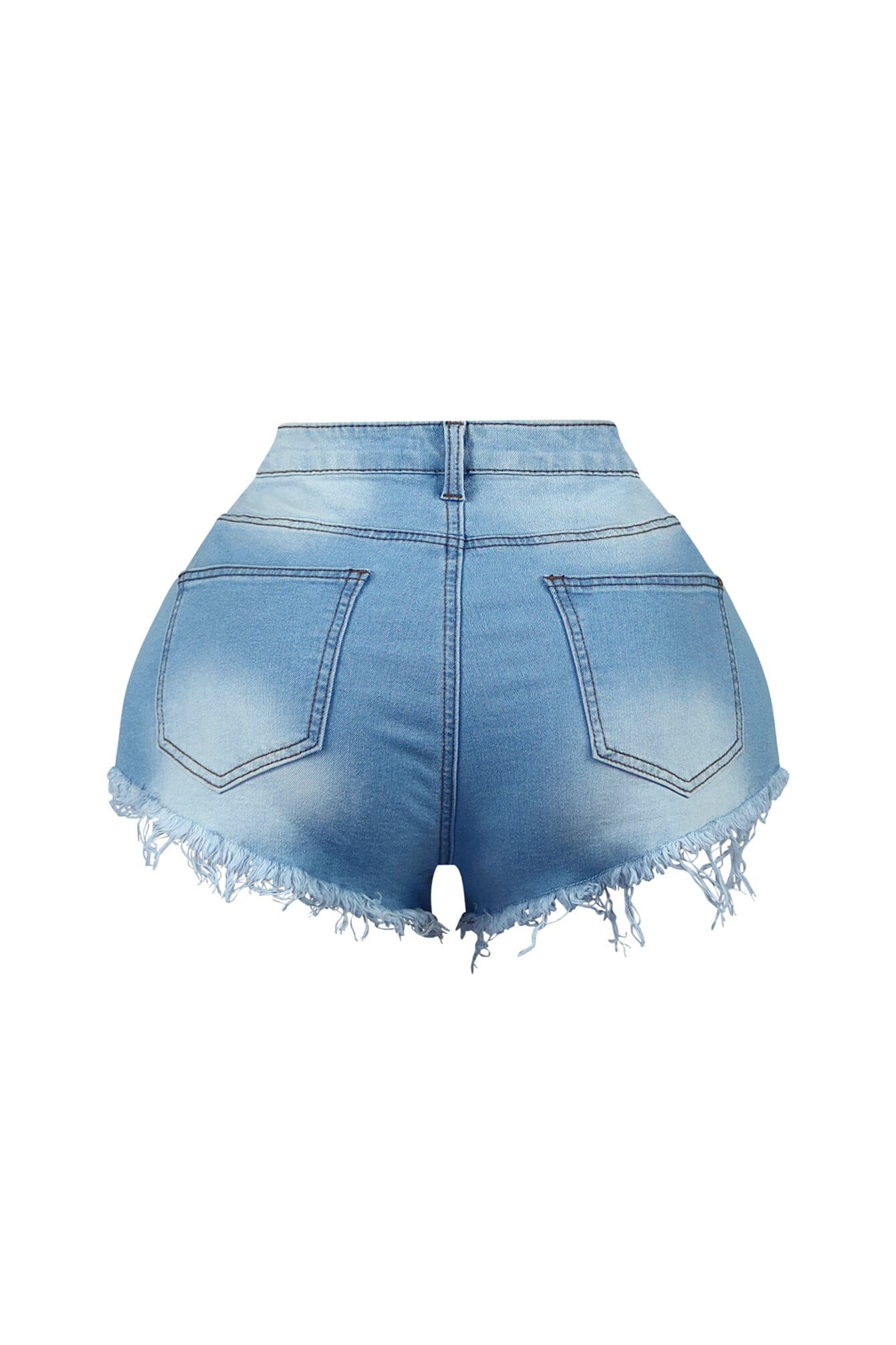 Stormi Heart & Chain Draped Denim Shorts