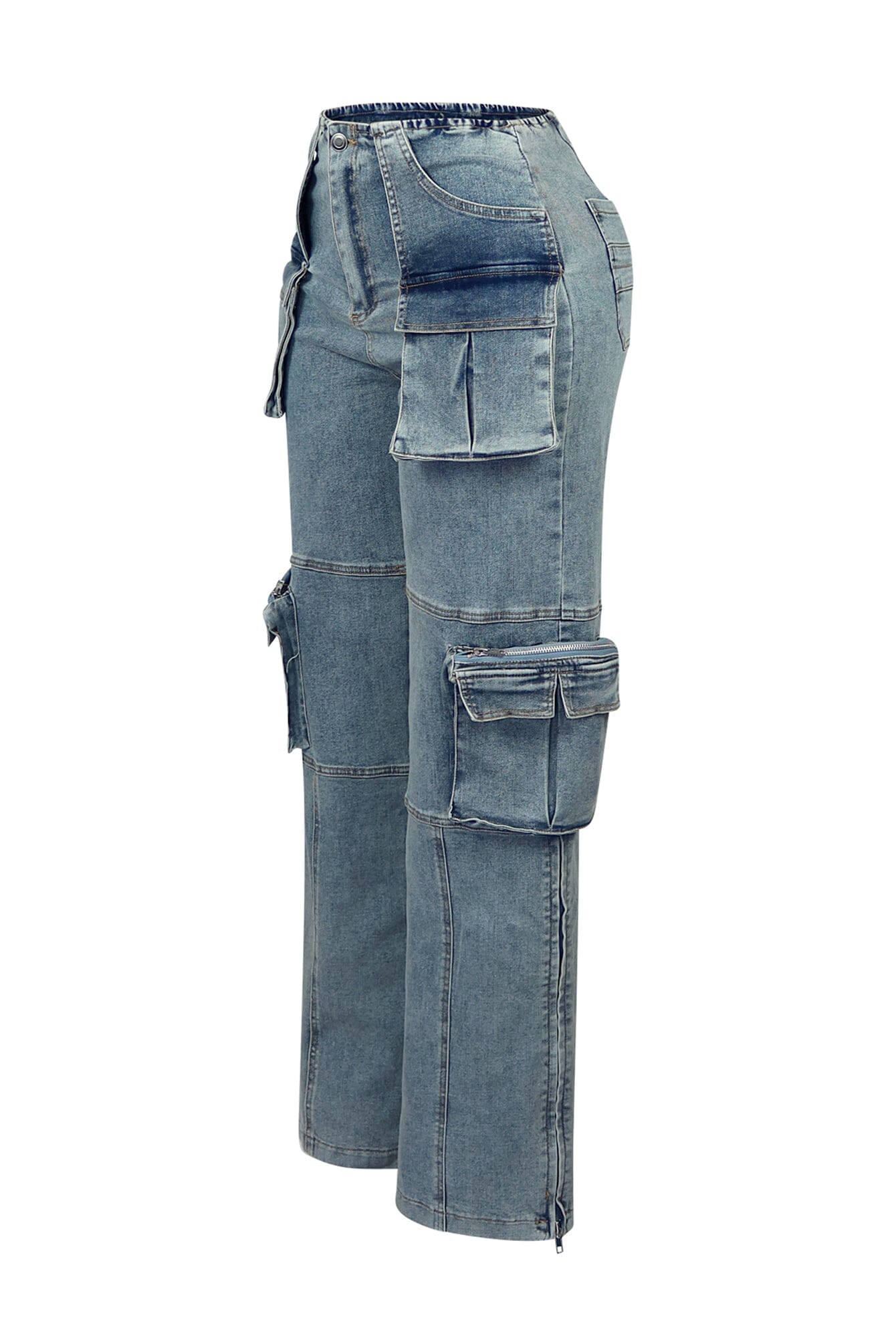 Beck Washed Denim Cargo Jeans