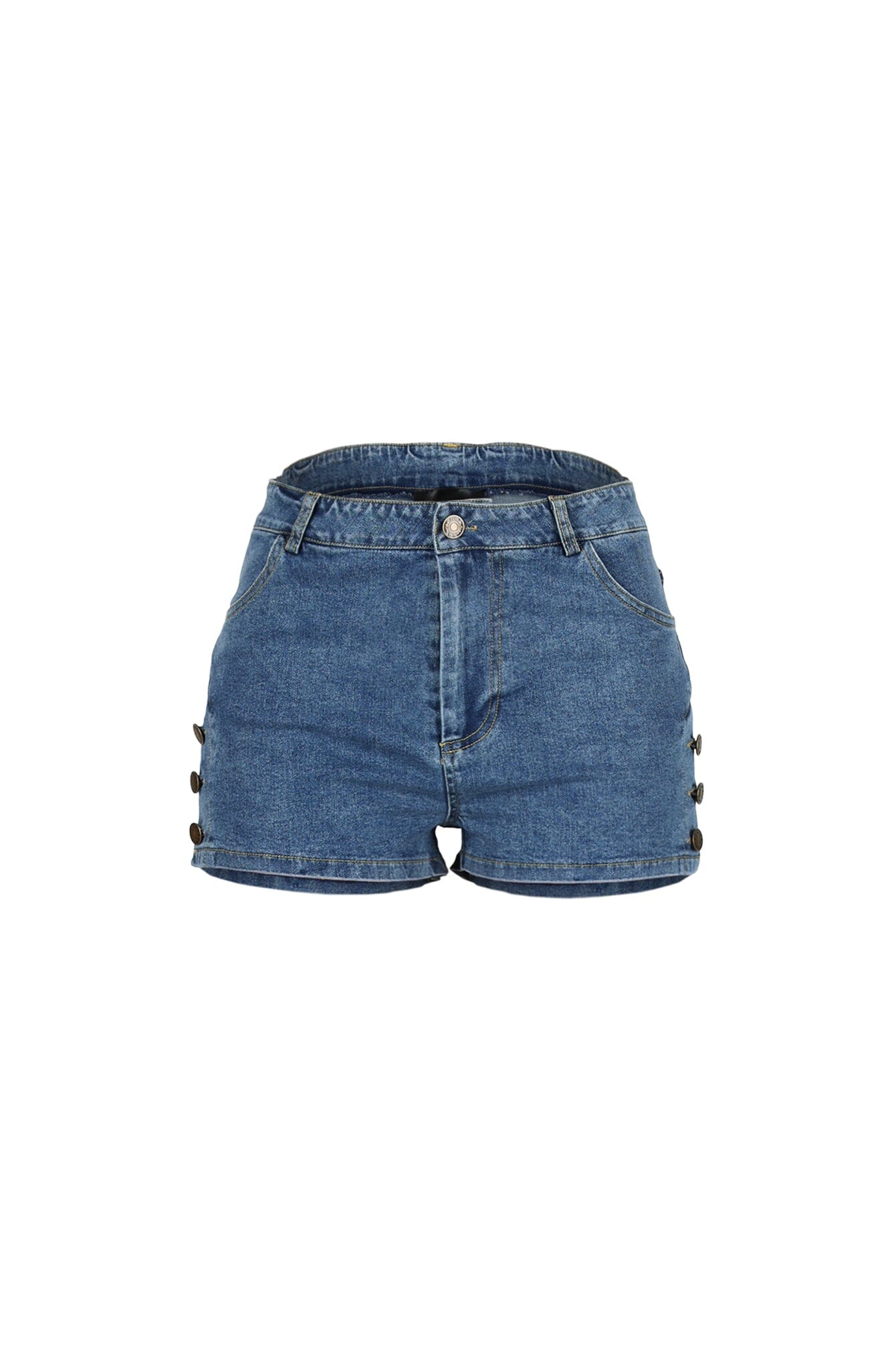 Button Edge Denim Shorts