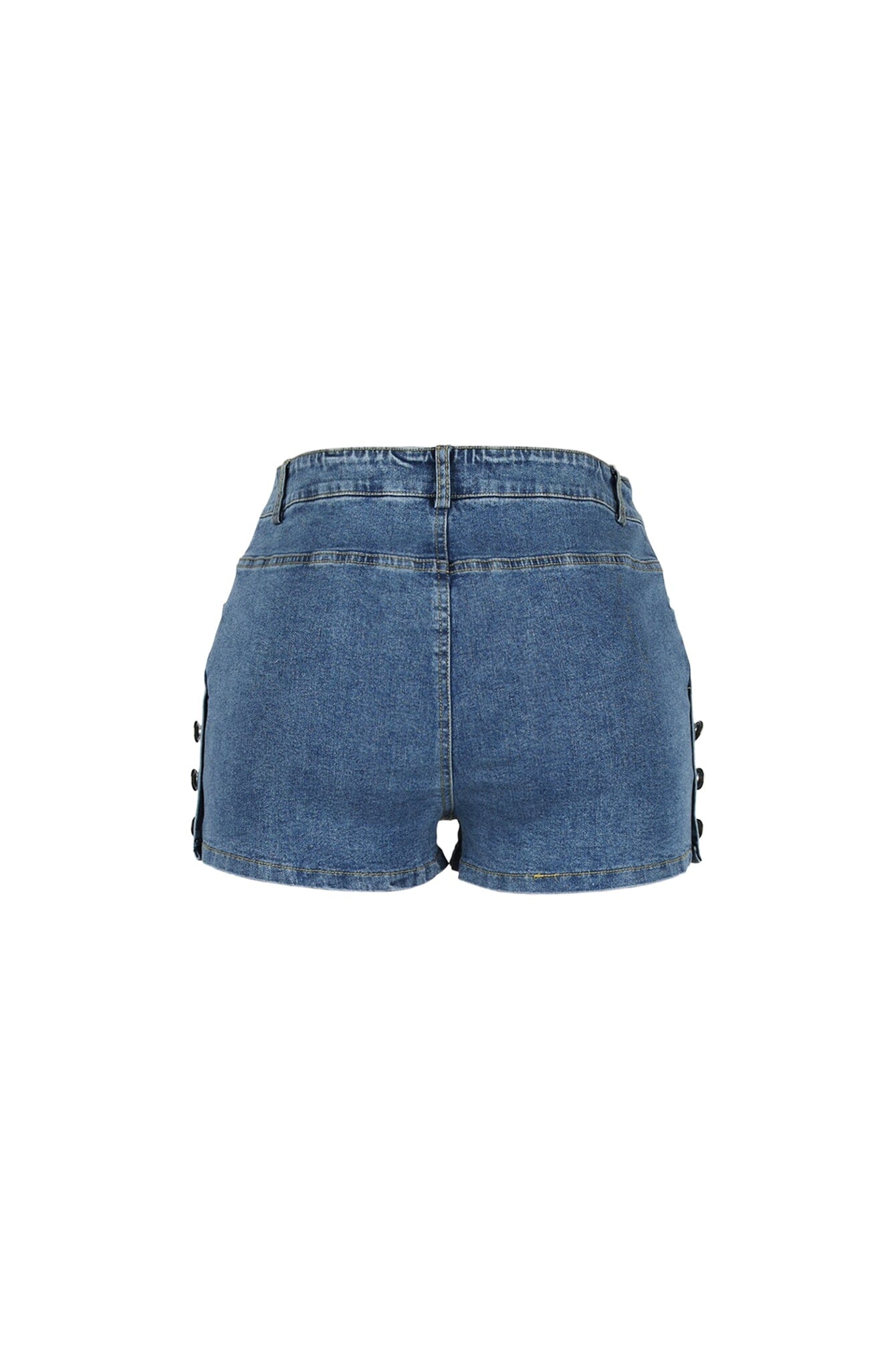 Button Edge Denim Shorts
