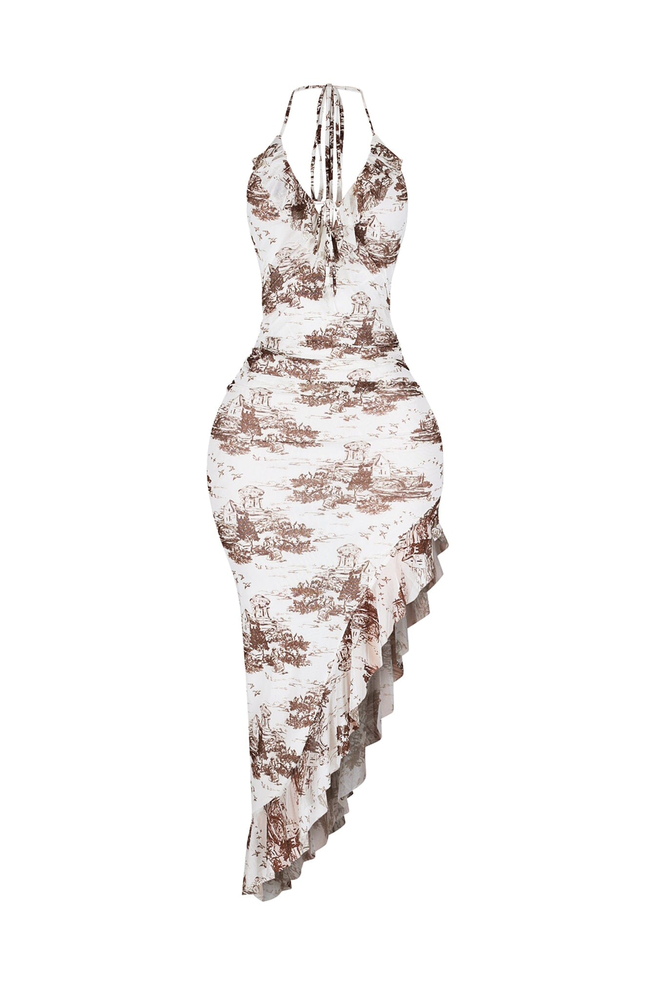 Seabreeze Mesh Ruffle Midi Dress