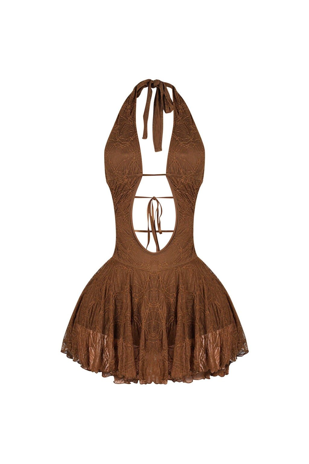 Zurich Lace Halter Micro Dress