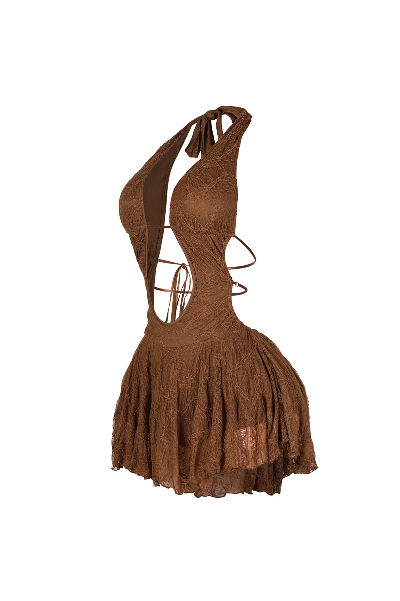 Zurich Lace Halter Micro Dress