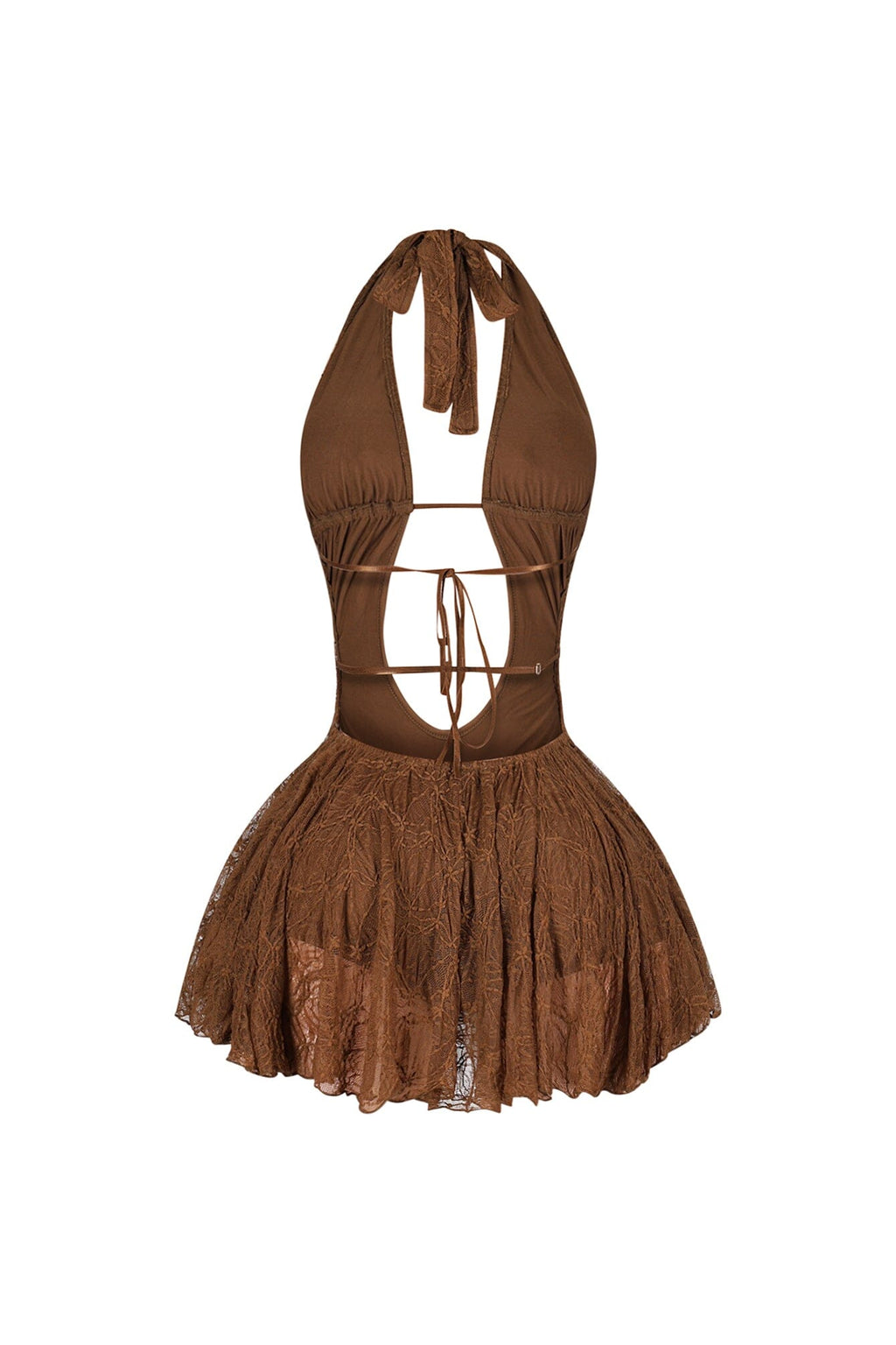 Zurich Lace Halter Micro Dress