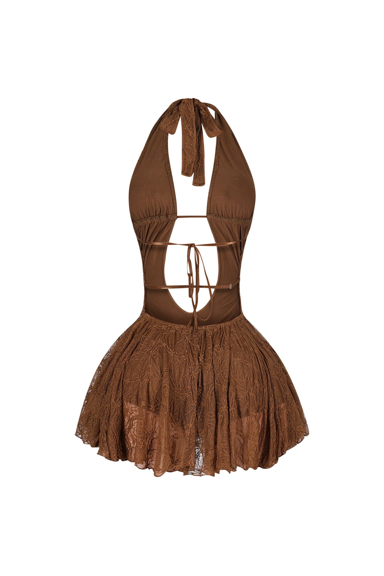 Zurich Lace Halter Micro Dress