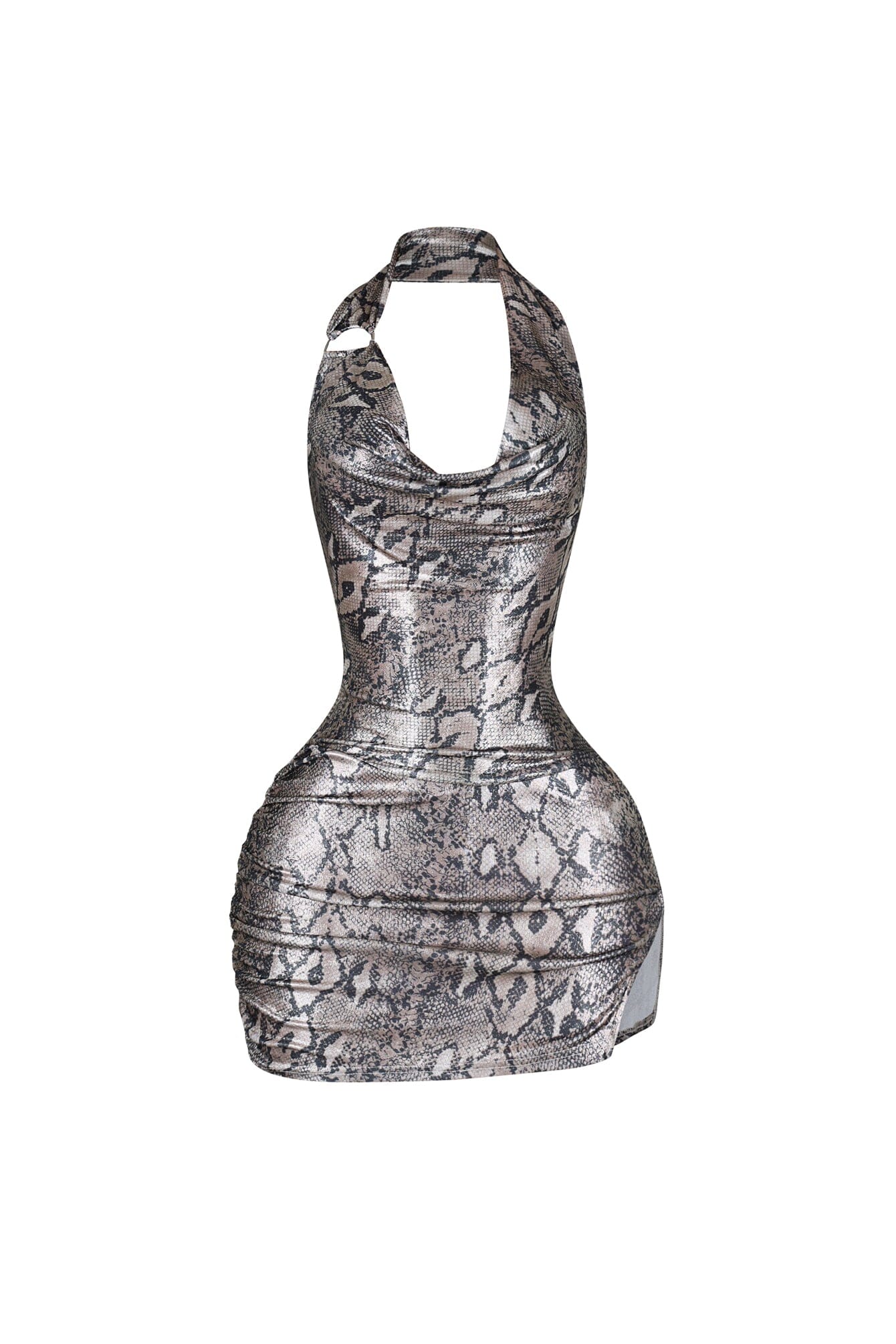 Cairo Foil Snake Print Mini Dress