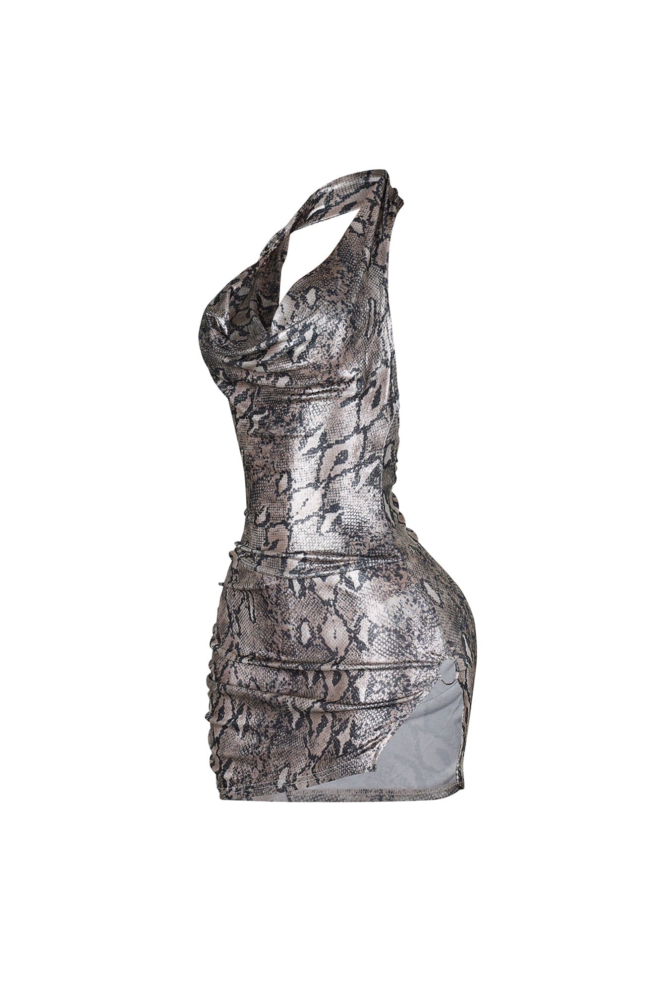 Cairo Foil Snake Print Mini Dress
