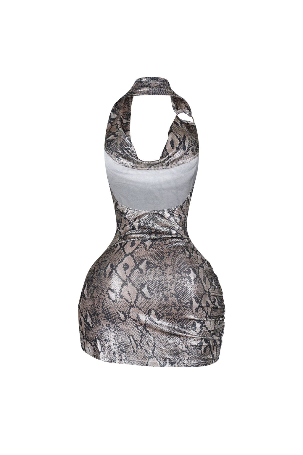 Cairo Foil Snake Print Mini Dress