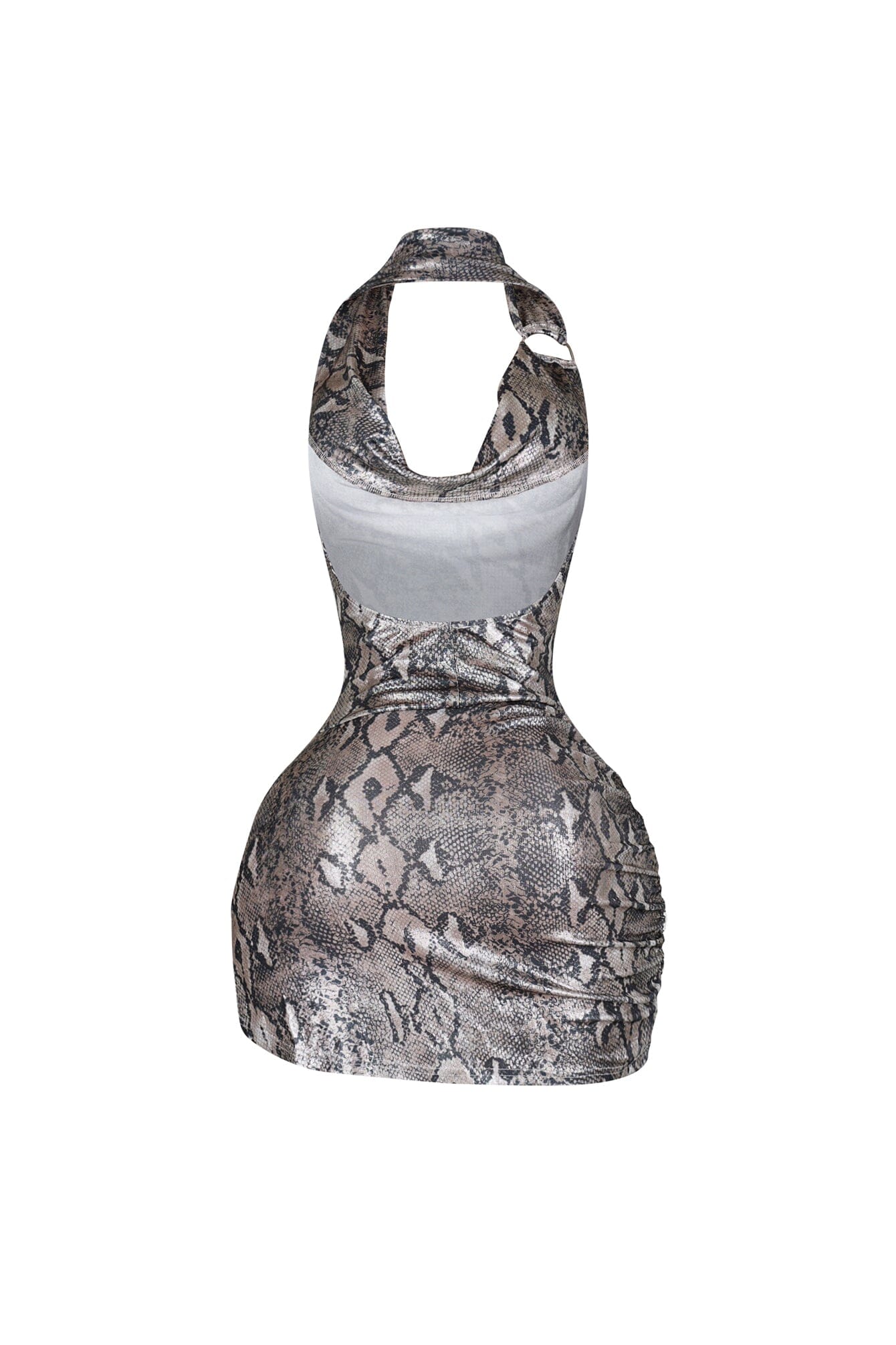 Cairo Foil Snake Print Mini Dress